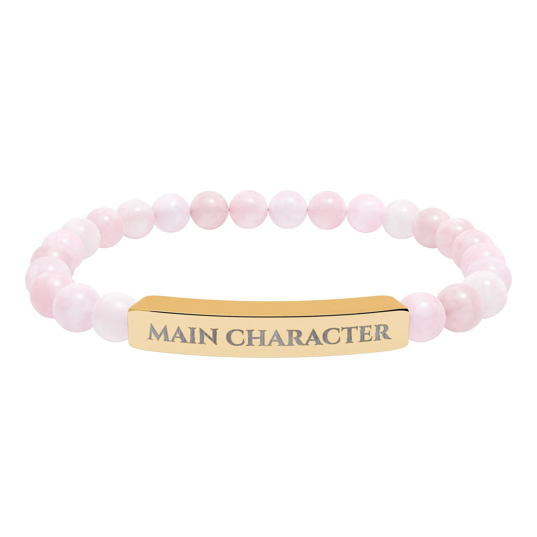 Main Character Natural Stone Engraved Bar Bracelet