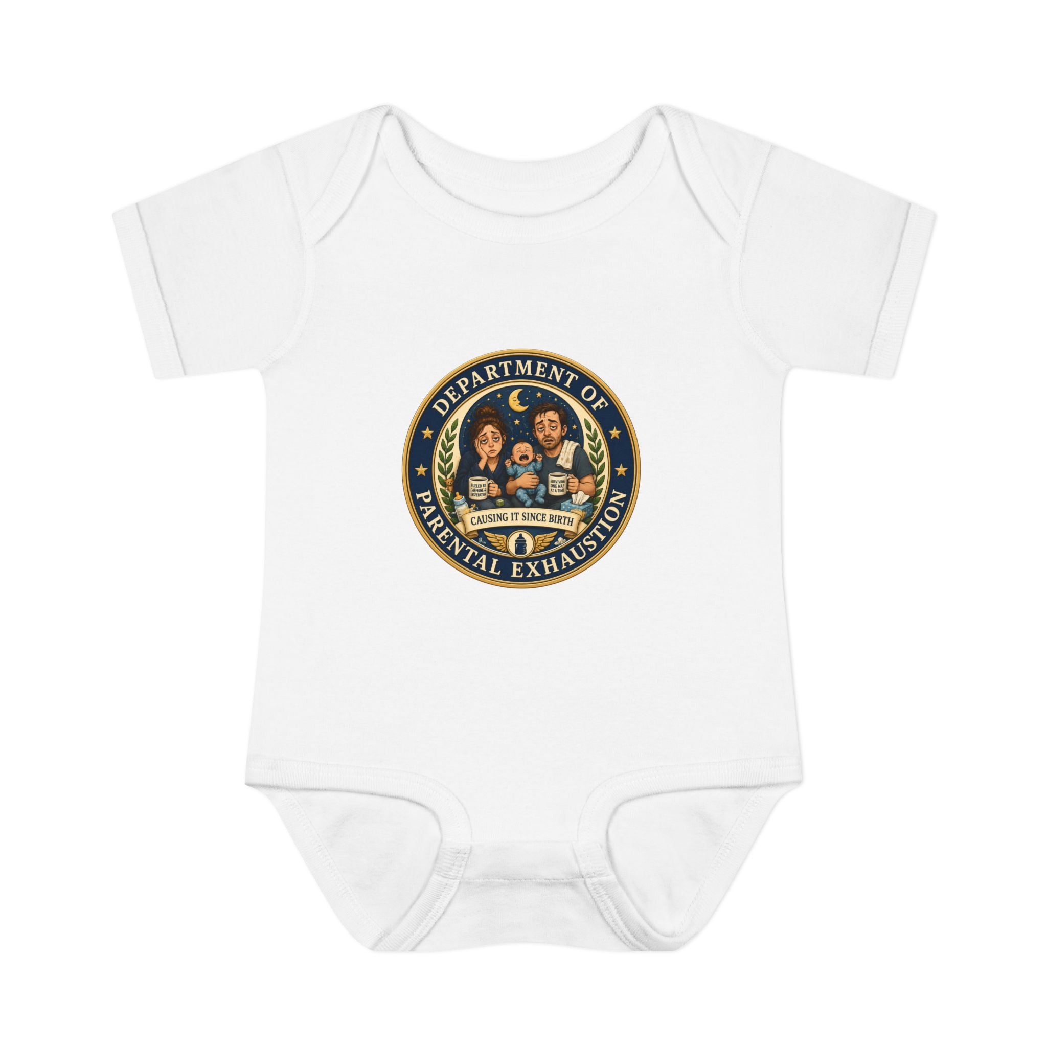 Department of Parental Exhaustion Infant Bodysuit