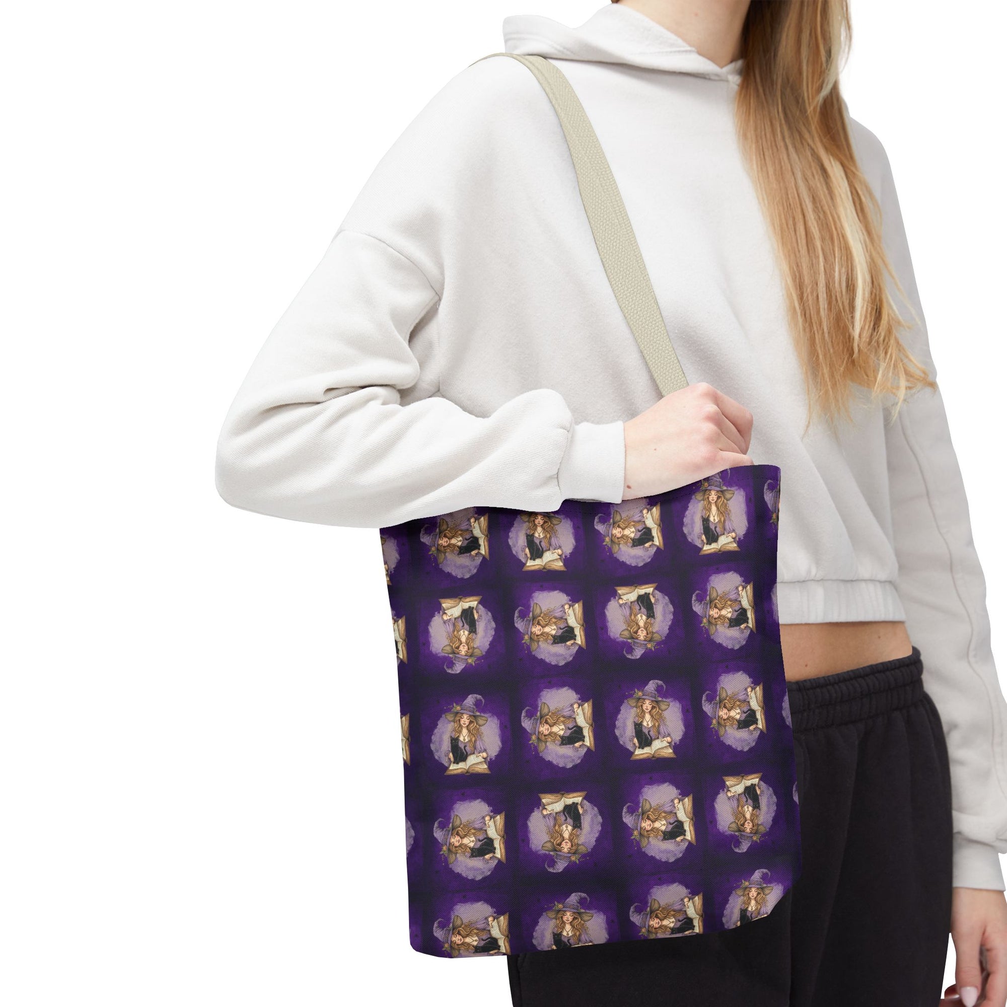 Vibrant Witchy Cat Lady Tote Bag