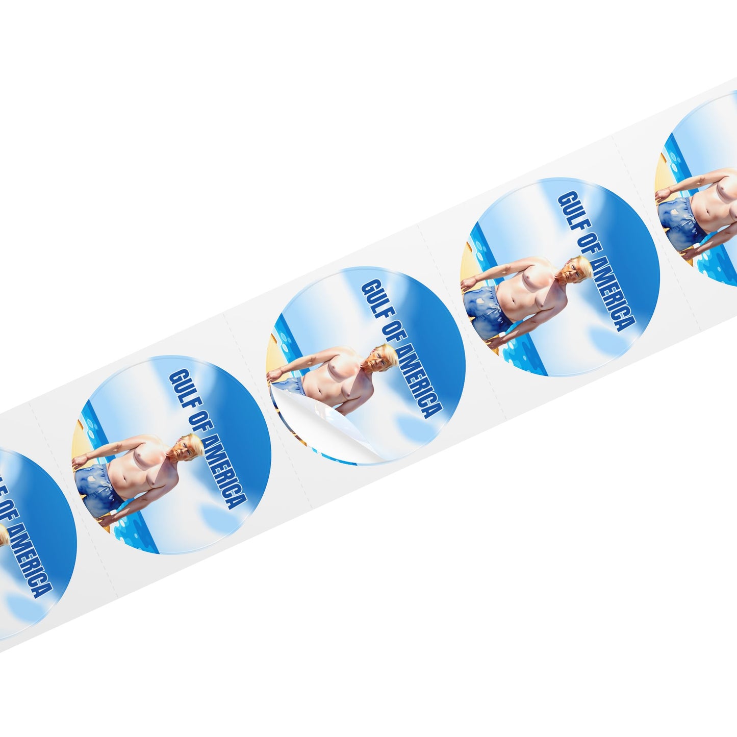 Fun Gulf of America Sticker Roll - Beach Summer Vibe Labels
