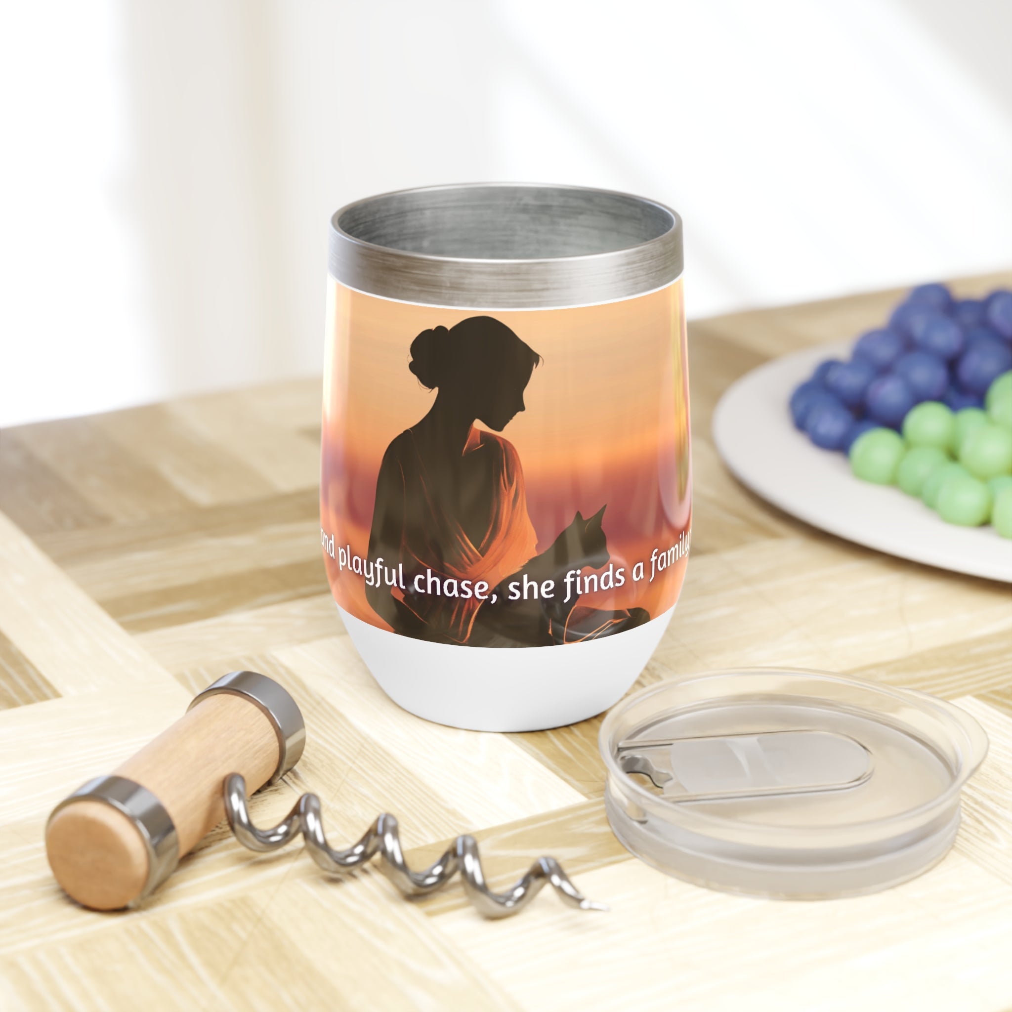 Photo depicting the ​Cat Lady Family Chill Wine Tumbler from EpiAl's Shop.