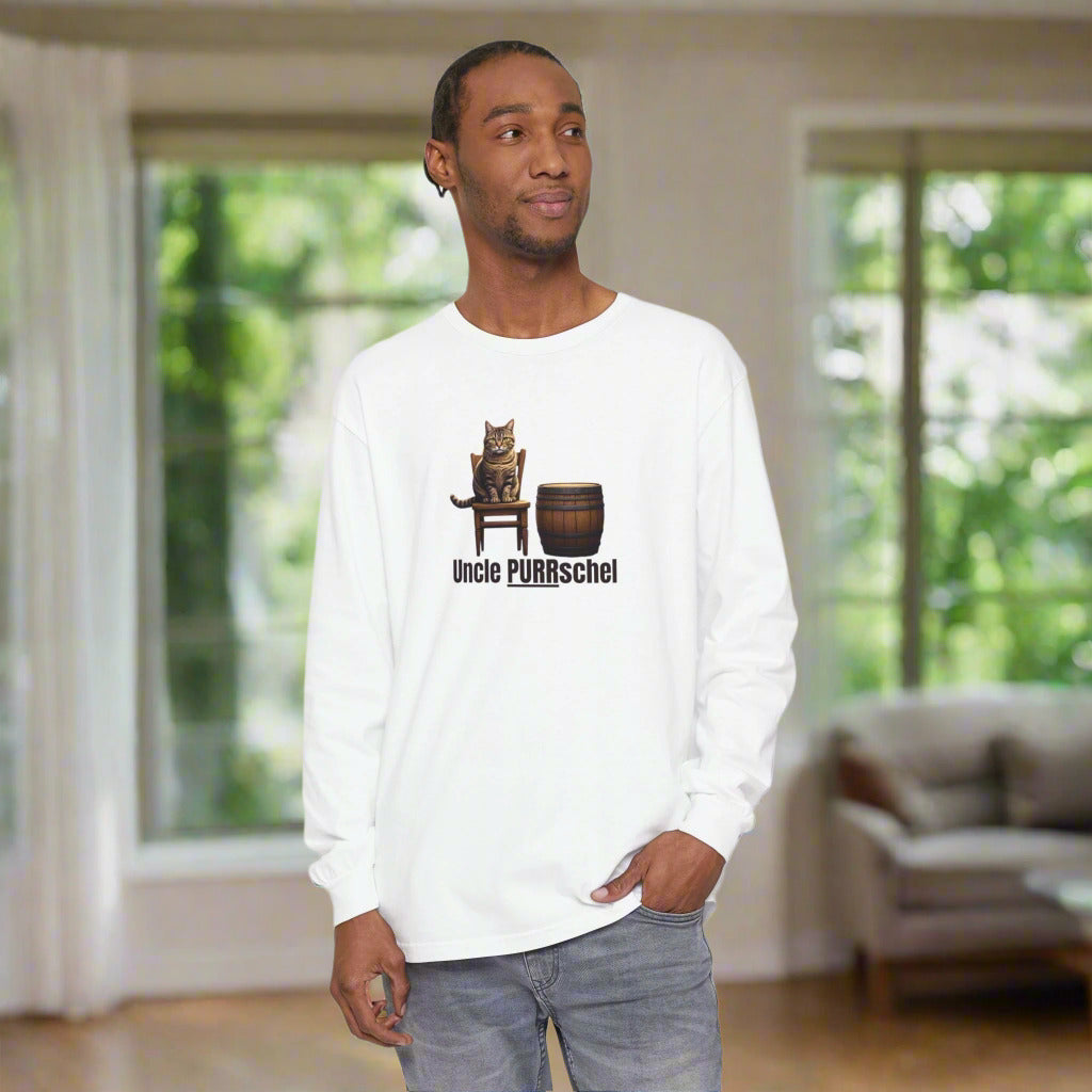 Uncle PURRschel Long Sleeve T-Shirt, Funny Cat Shirt