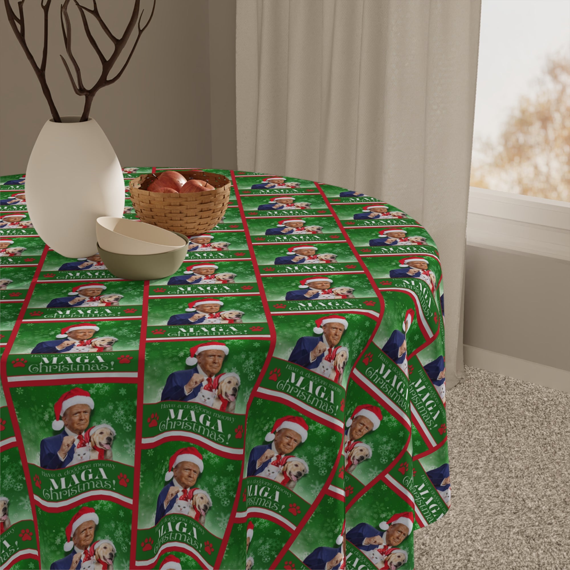 MAGA Christmas Tablecloth