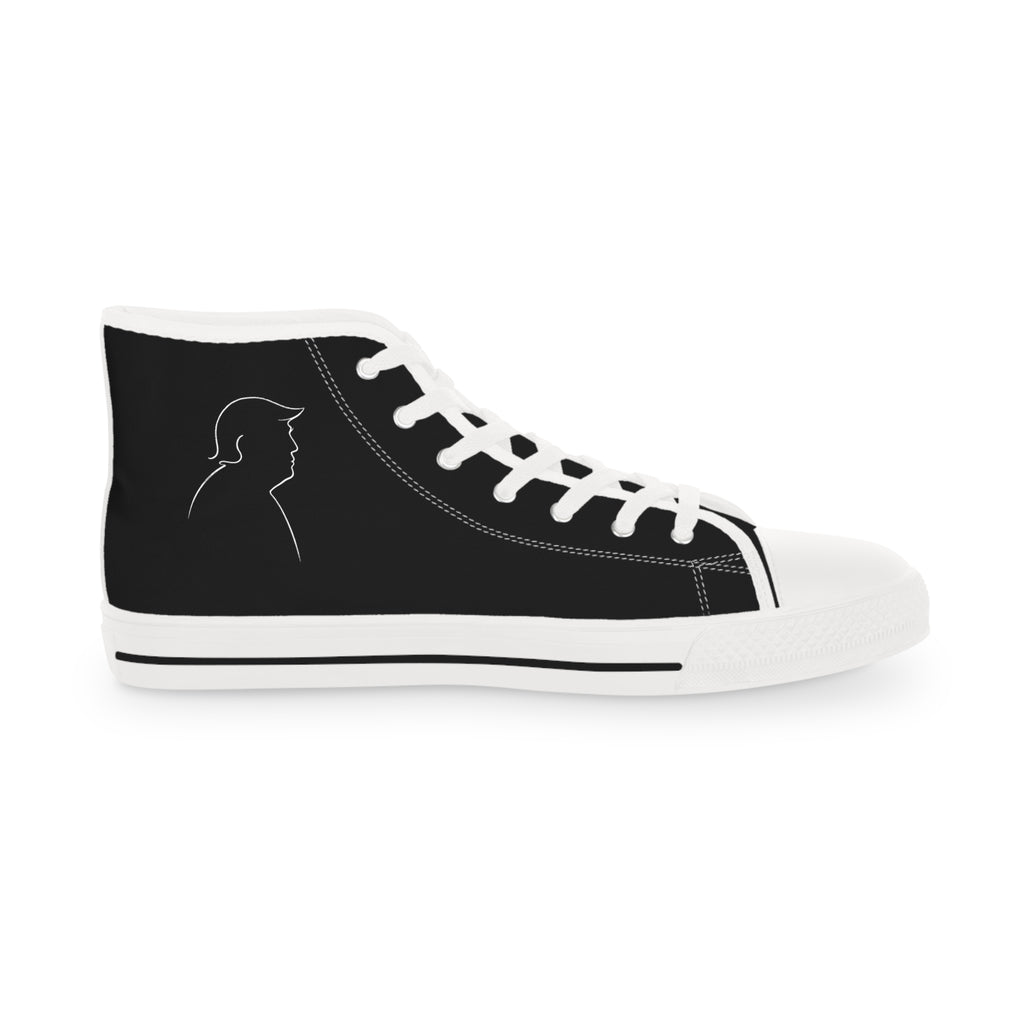 Men's Black High-Top Canvas Sneakers | Graphic Streetwear Style