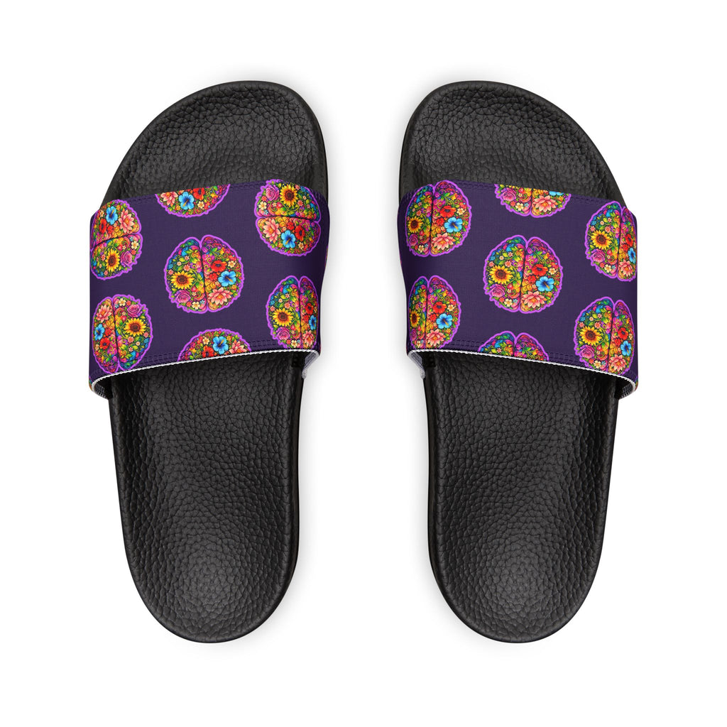 Floral Brain Women's Slide Sandals – Epilepsy Awareness Comfort Slides