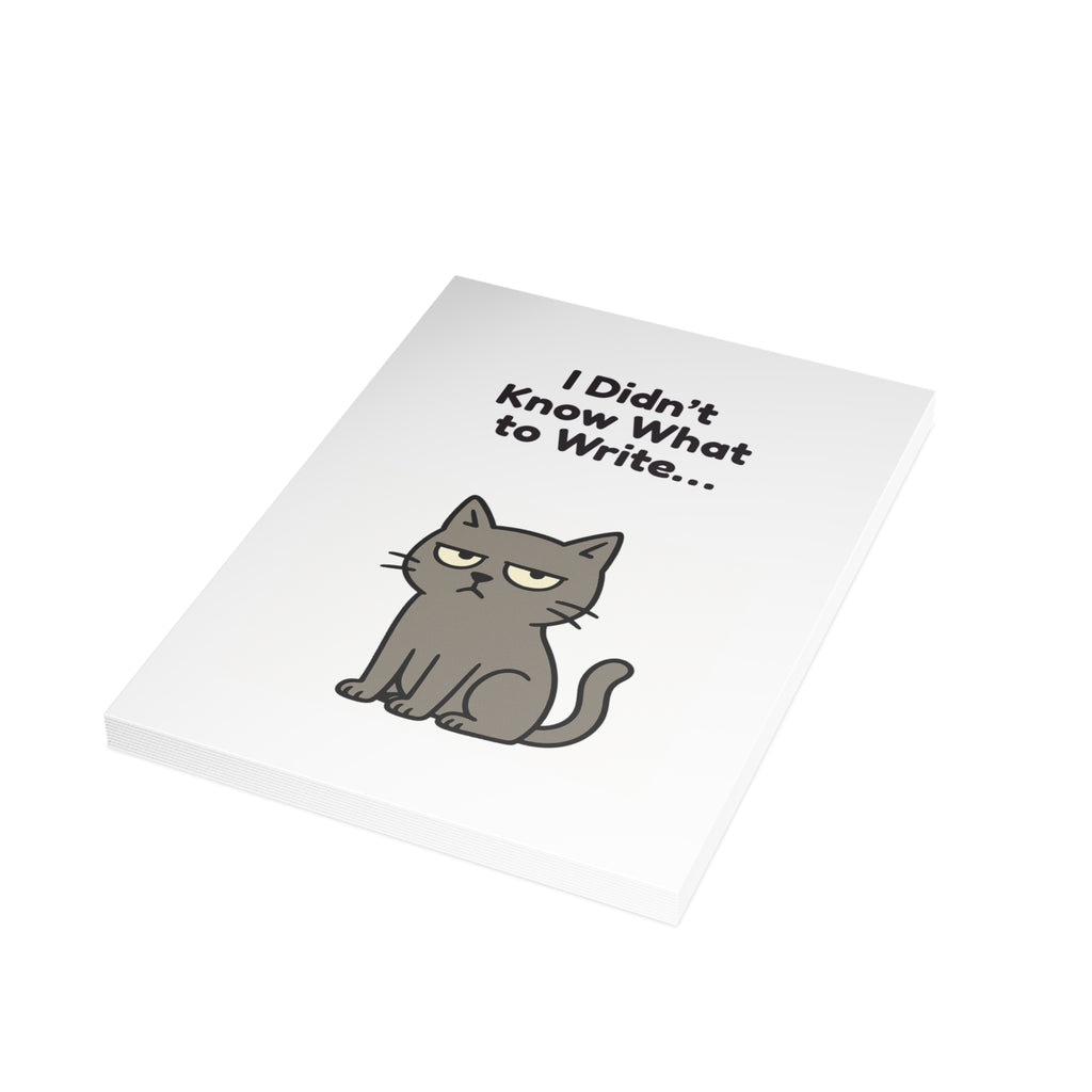 Funny Cat Keyboard Greeting Card – “I Didn’t Know What to Write…” – 10, 30, 50 pc. sets
