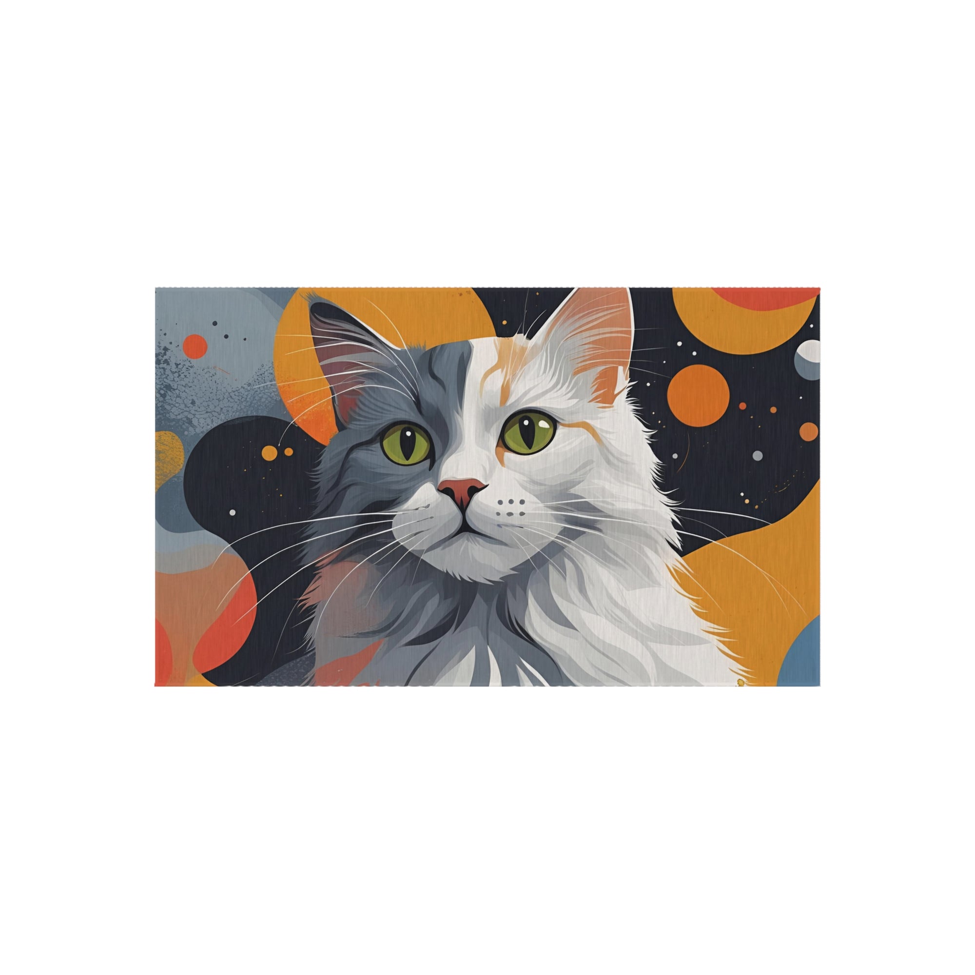 Colorful Cat-Themed Outdoor Rug, Cozy Patio Decor