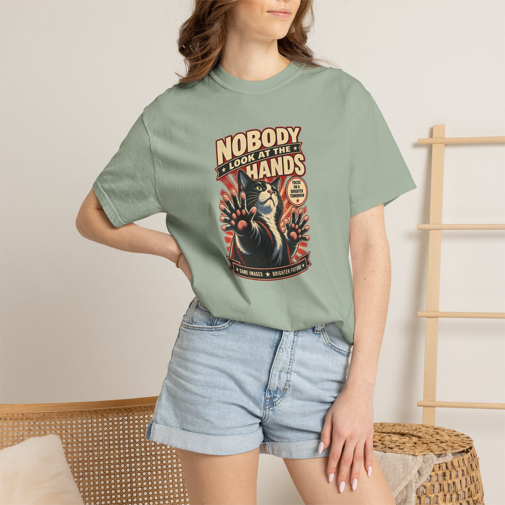 Nobody Look at the Hands AI Slop Comfort Colors T-Shirt