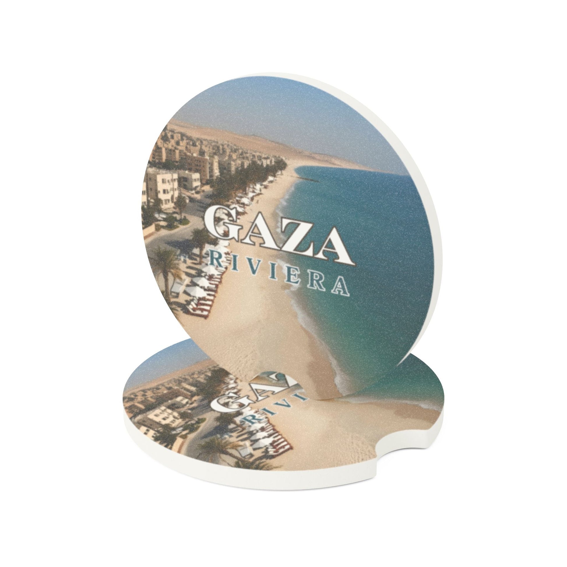 Gaza Riviera Soapstone Car Coaster Printify