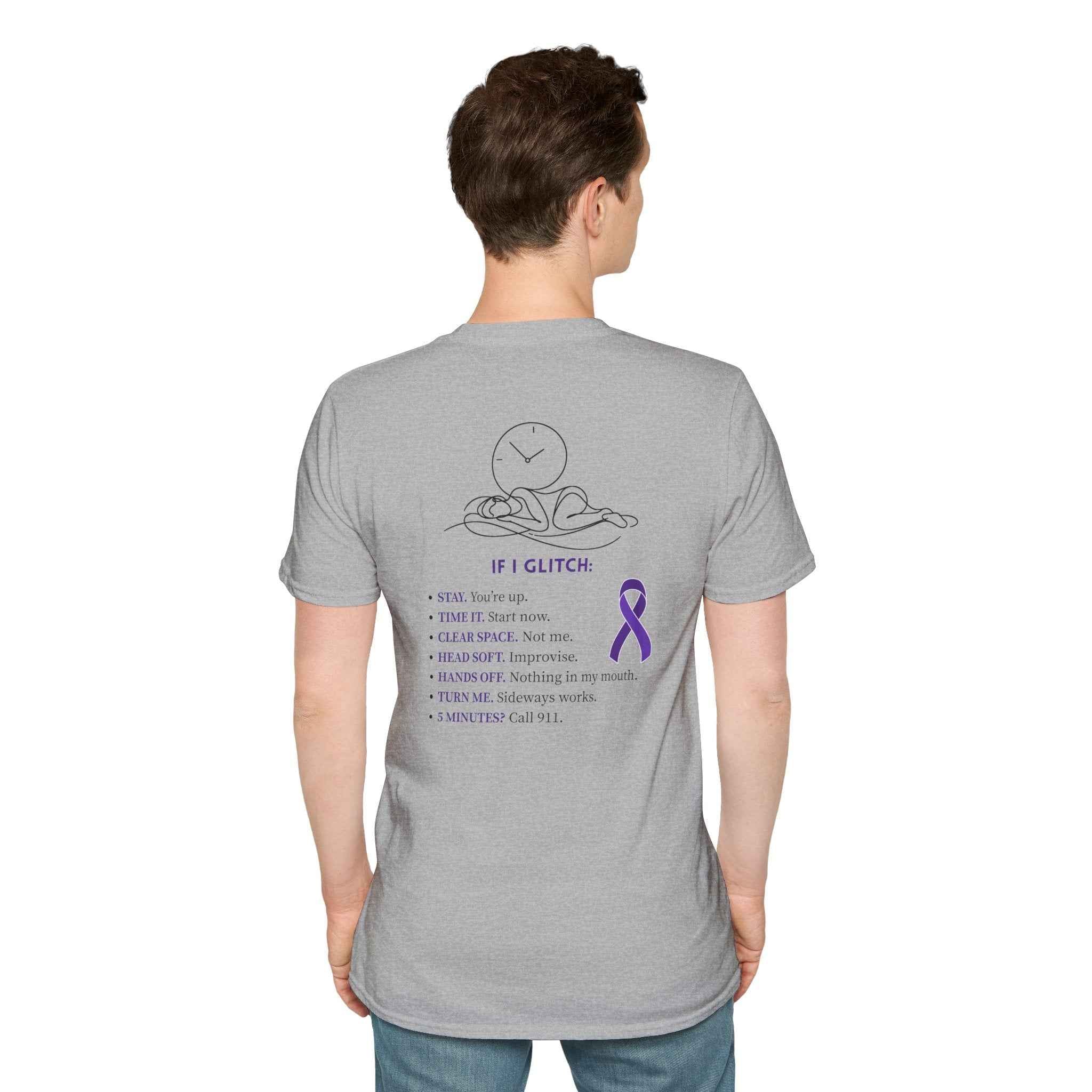 Glitch Happens Tee – Minimalist Seizure First Aid Shirt | Epilepsy Awareness | Neurostrong Apparel