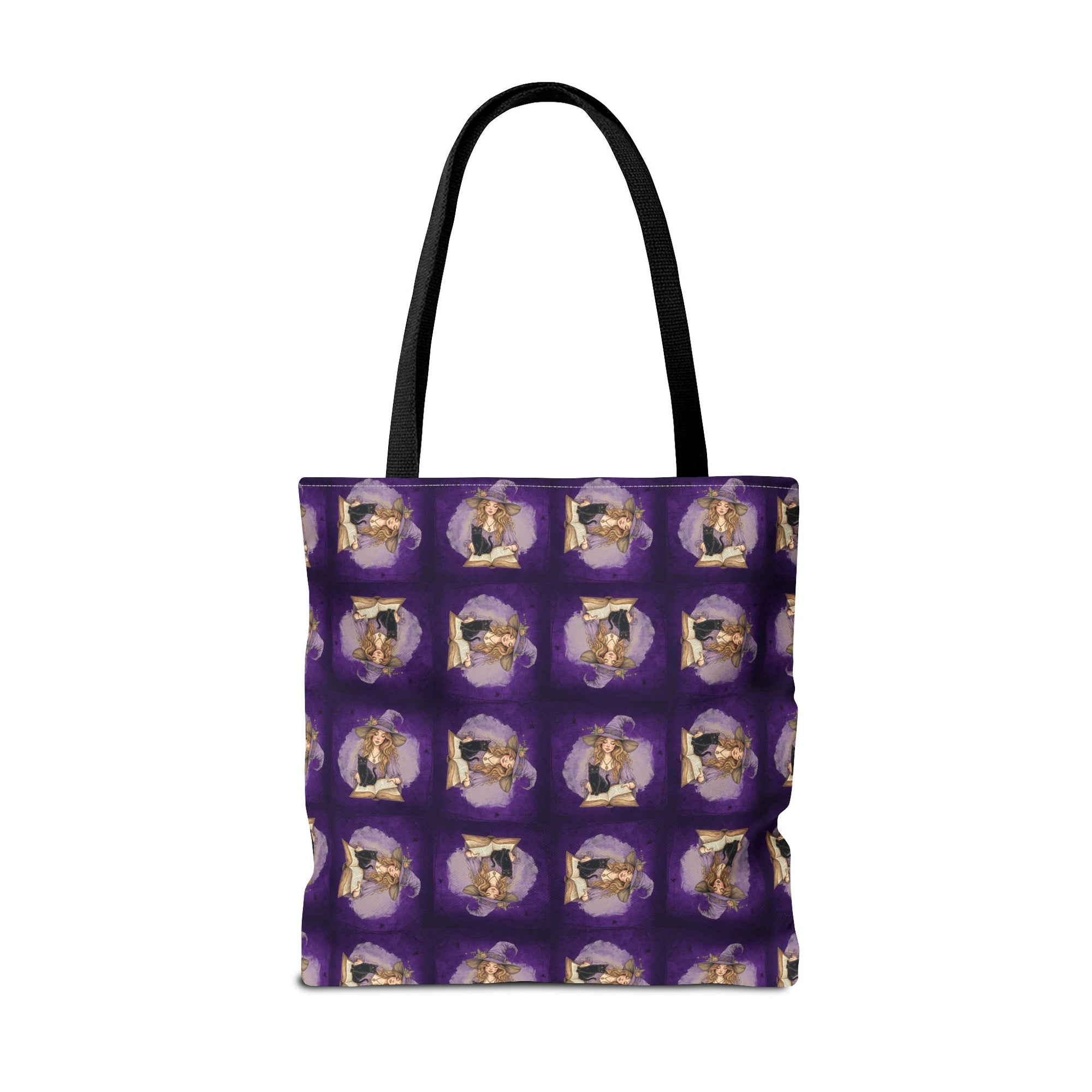 Vibrant Witchy Cat Lady Tote Bag