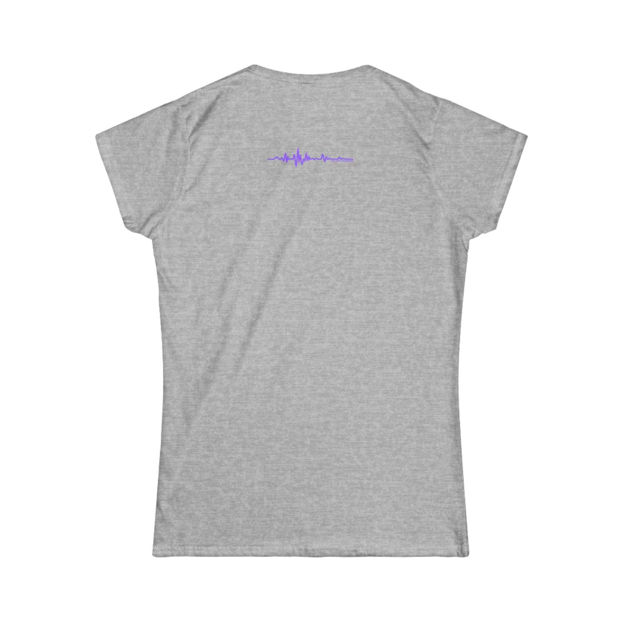 Glitch Halo Women’s Epilepsy Awareness T-Shirt – Purple Ribbon Awareness Tee