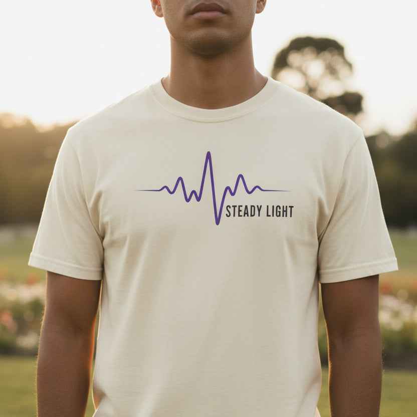 Steady Light EEG Wave T-Shirt – Minimal Epilepsy Awareness Graphic Tee