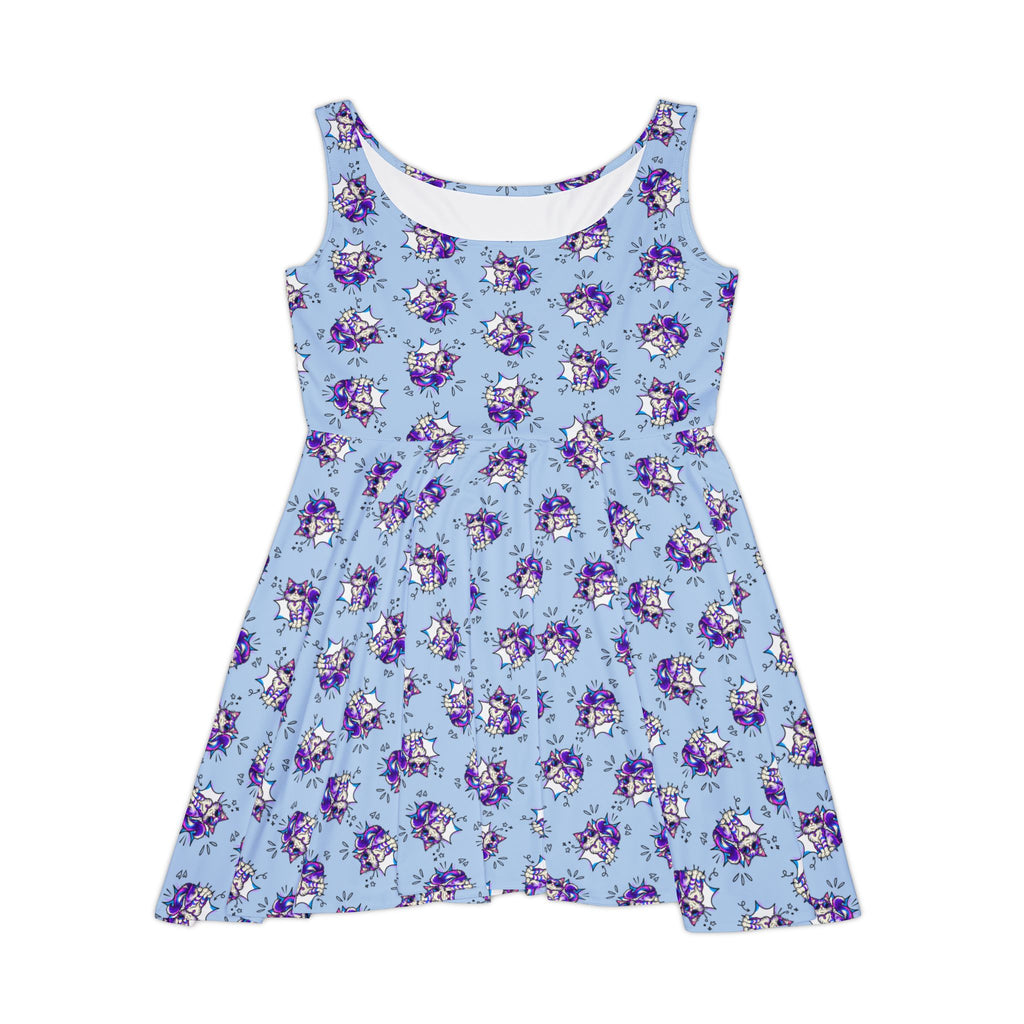 Retro Comic Cat Skater Dress
