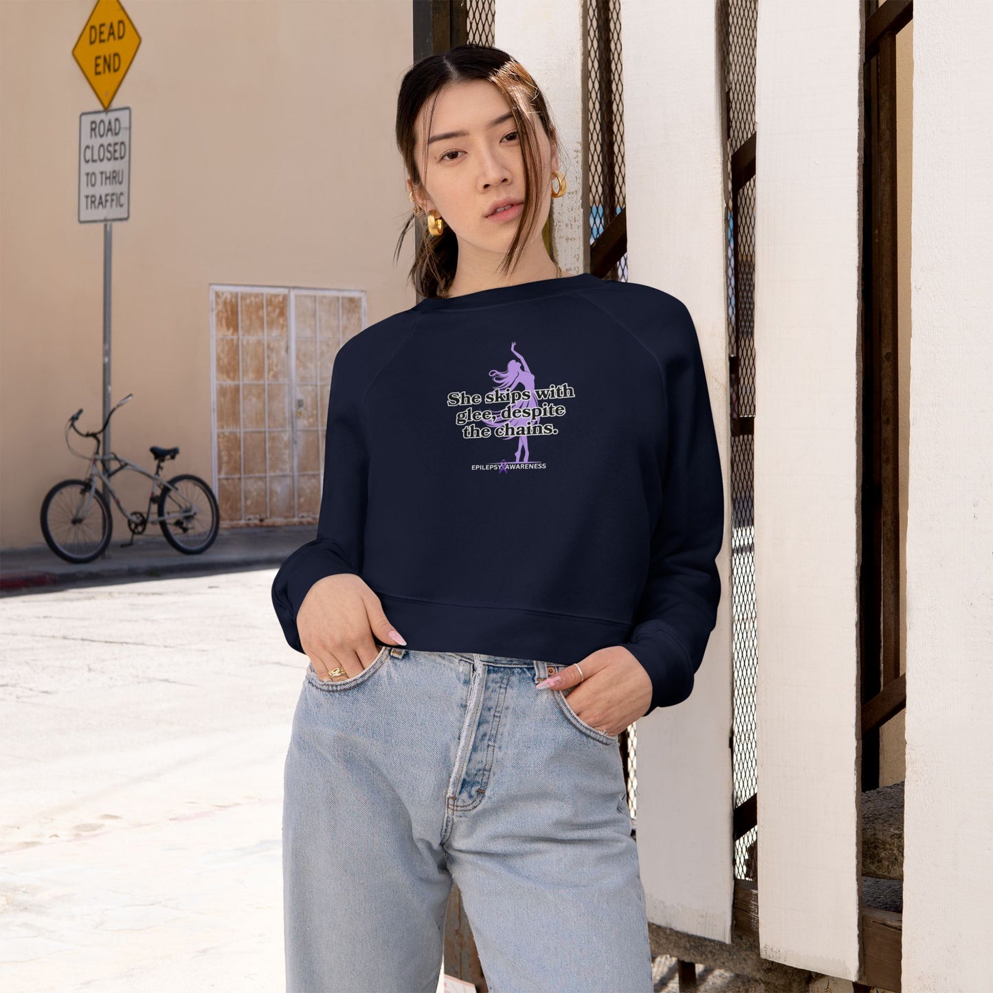 She Skips with Glee Women's Cropped Fleece Pullover