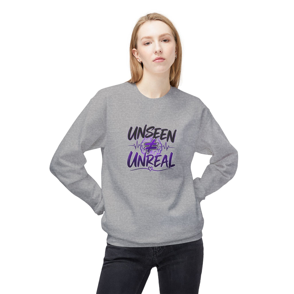 Unseen ≠ Unreal Epilepsy Awareness Crewneck Sweatshirt