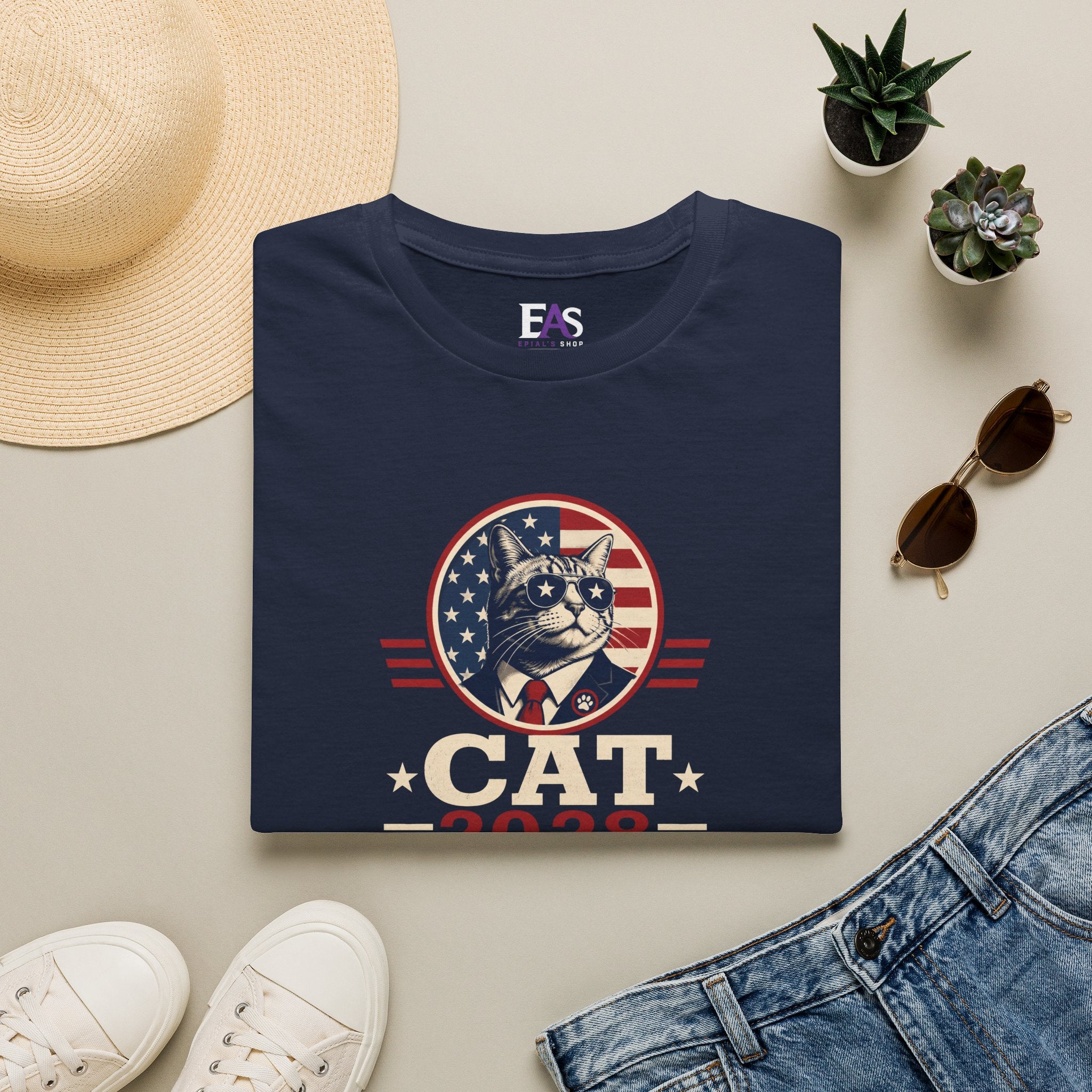 CAT 2028 T-Shirt | Because Humans Had Their Chance Funny Cat Campaign Tee