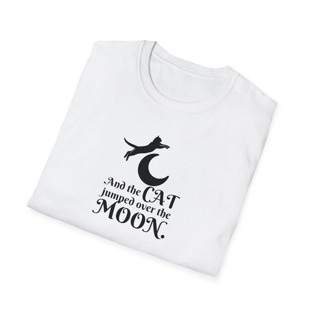 Cat Jumped Over the Moon Unisex Softstyle T - Shirt - T - Shirt - Epileptic Al’s Shop