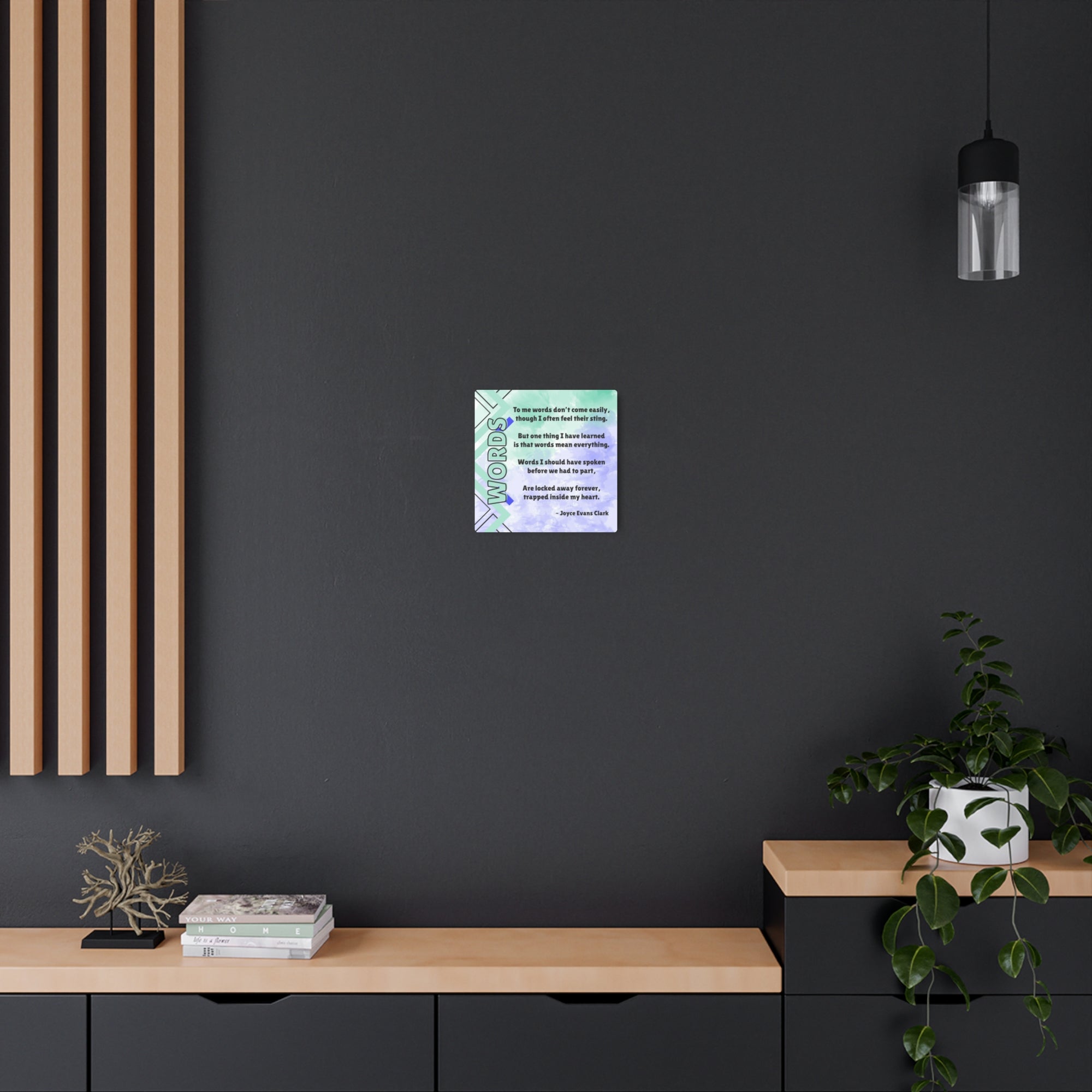 Words Poetry Metal Wall Art Sign, by JEC
