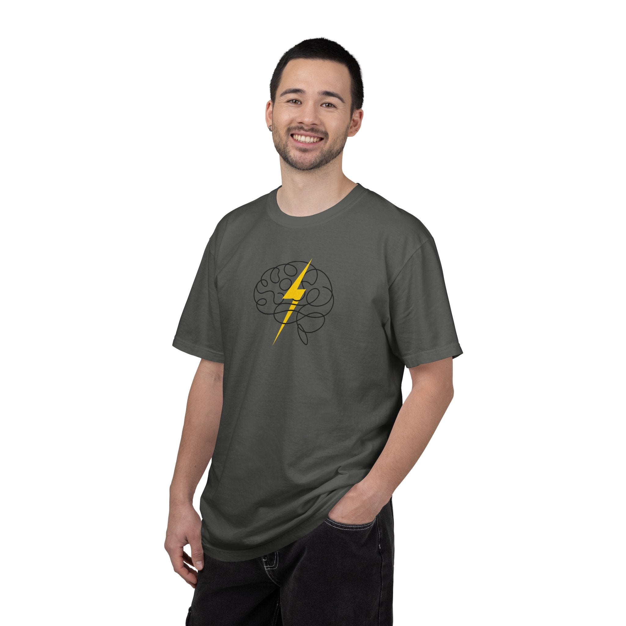 Electric Mind Brain Lightning Garment-Dyed T-Shirt