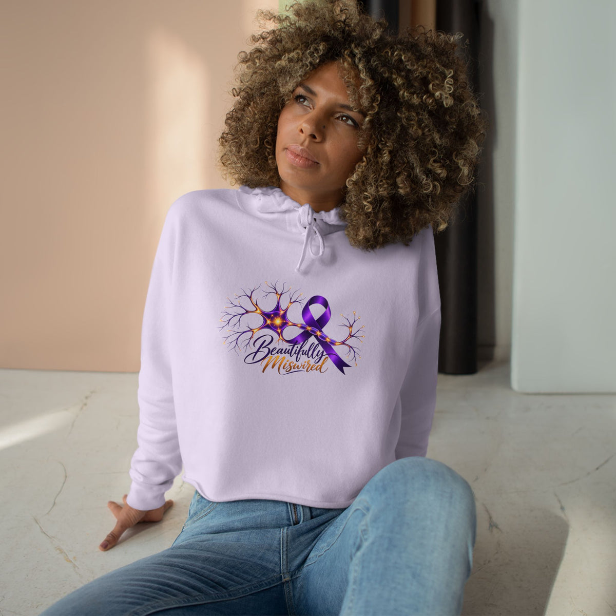 Beautifully Miswired Epilepsy Awareness Women's Cropped Hoodie