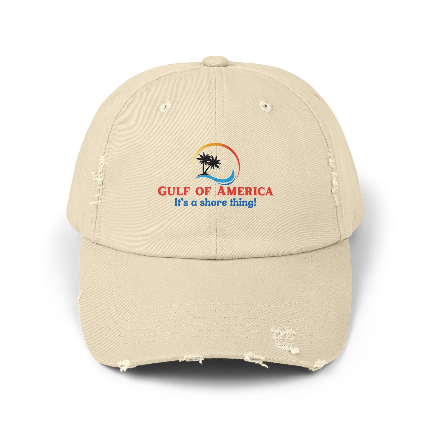 Unisex Distressed Cap - Gulf of America "It's a shore thing!" Beach Vibes