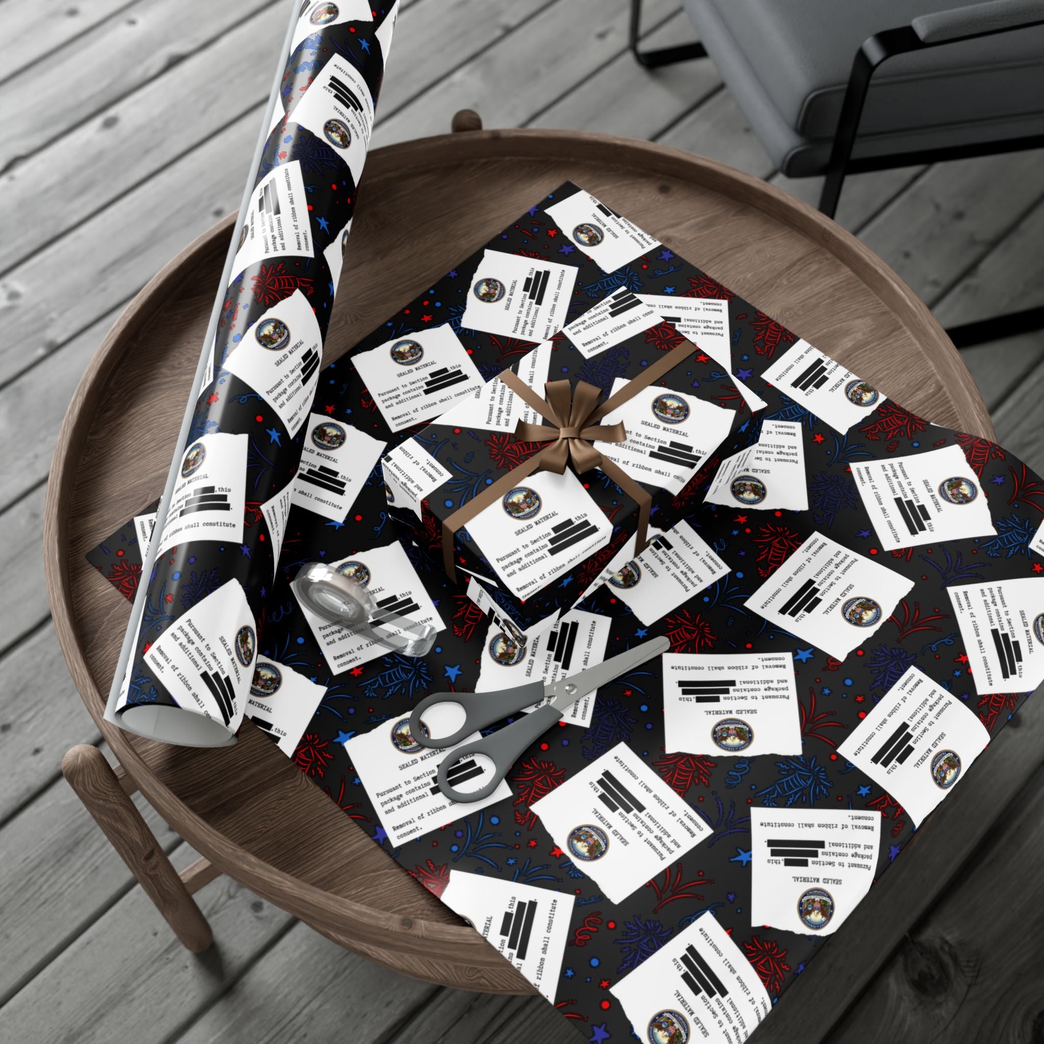 Classified Celebration Gift Wrap – Patriotic Parody Fireworks Wrapping Paper