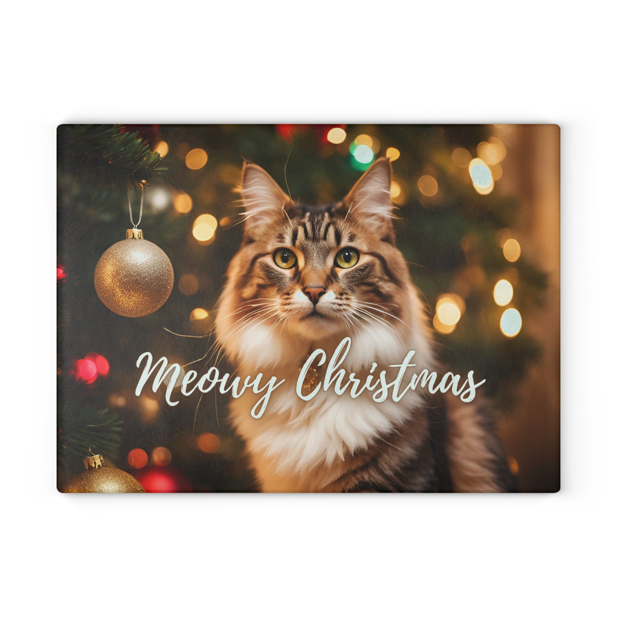 Merry Christmas Glass Cutting Board