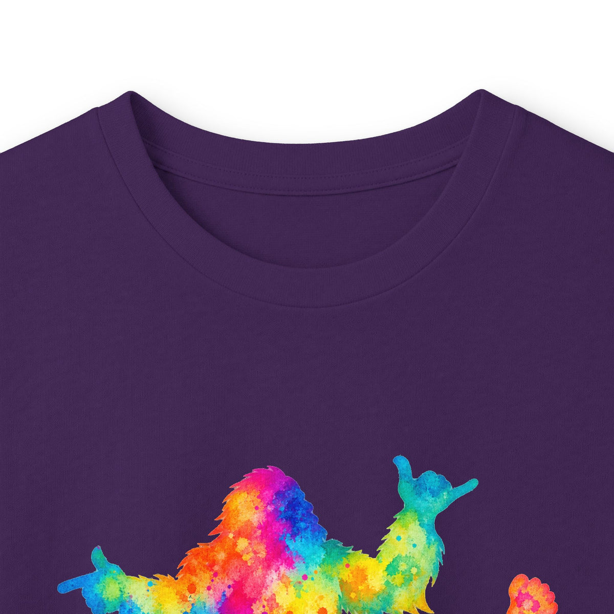 Rainbow Dancing Bigfoot Long Sleeve T-Shirt | Colorful Psychedelic Sasquatch Tee