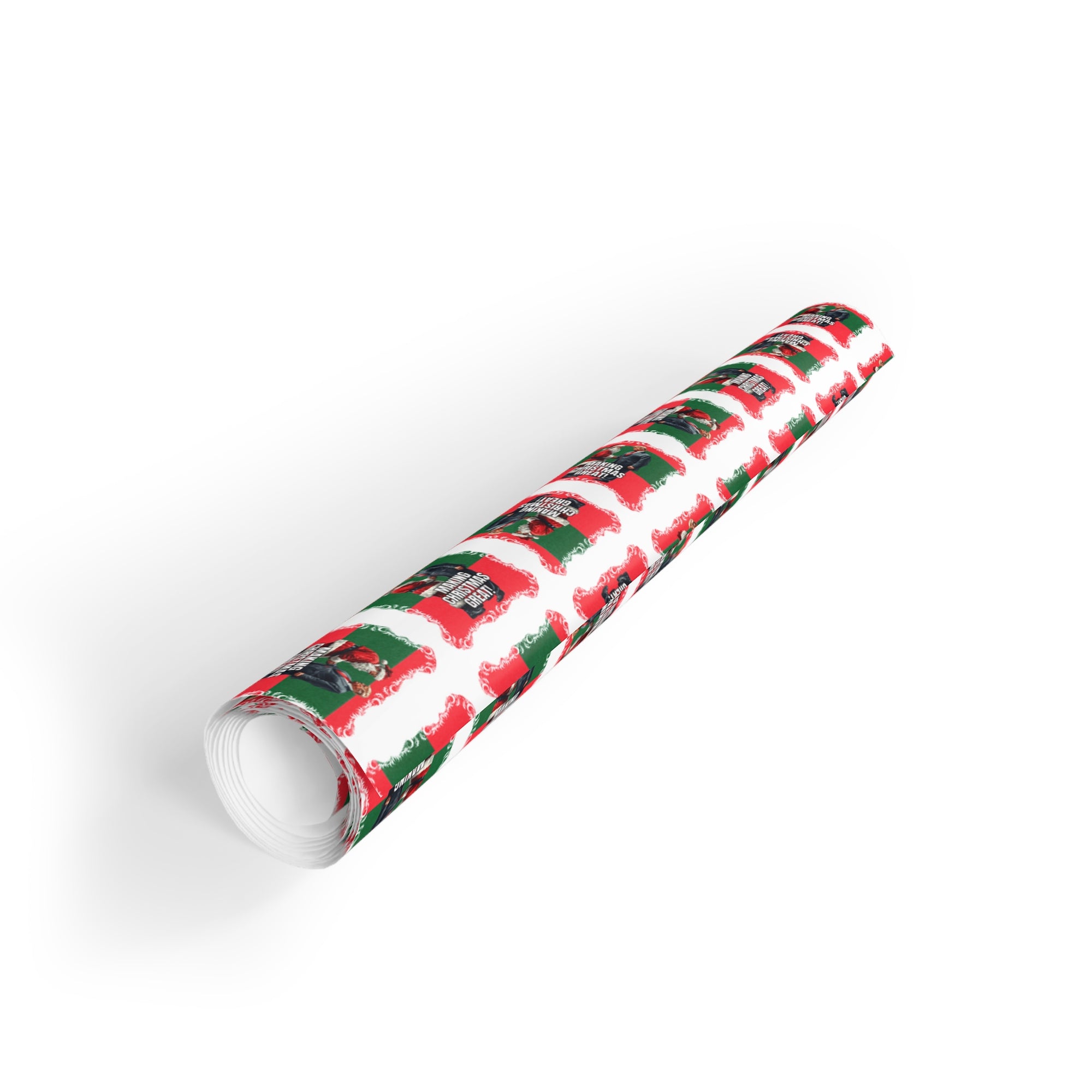 Festive Santa Trump Holiday Gift Wrapping Paper Roll