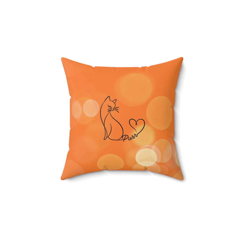 Purr Line Art Cat Throw Pillow | Minimal Cat Lover Accent Pillow