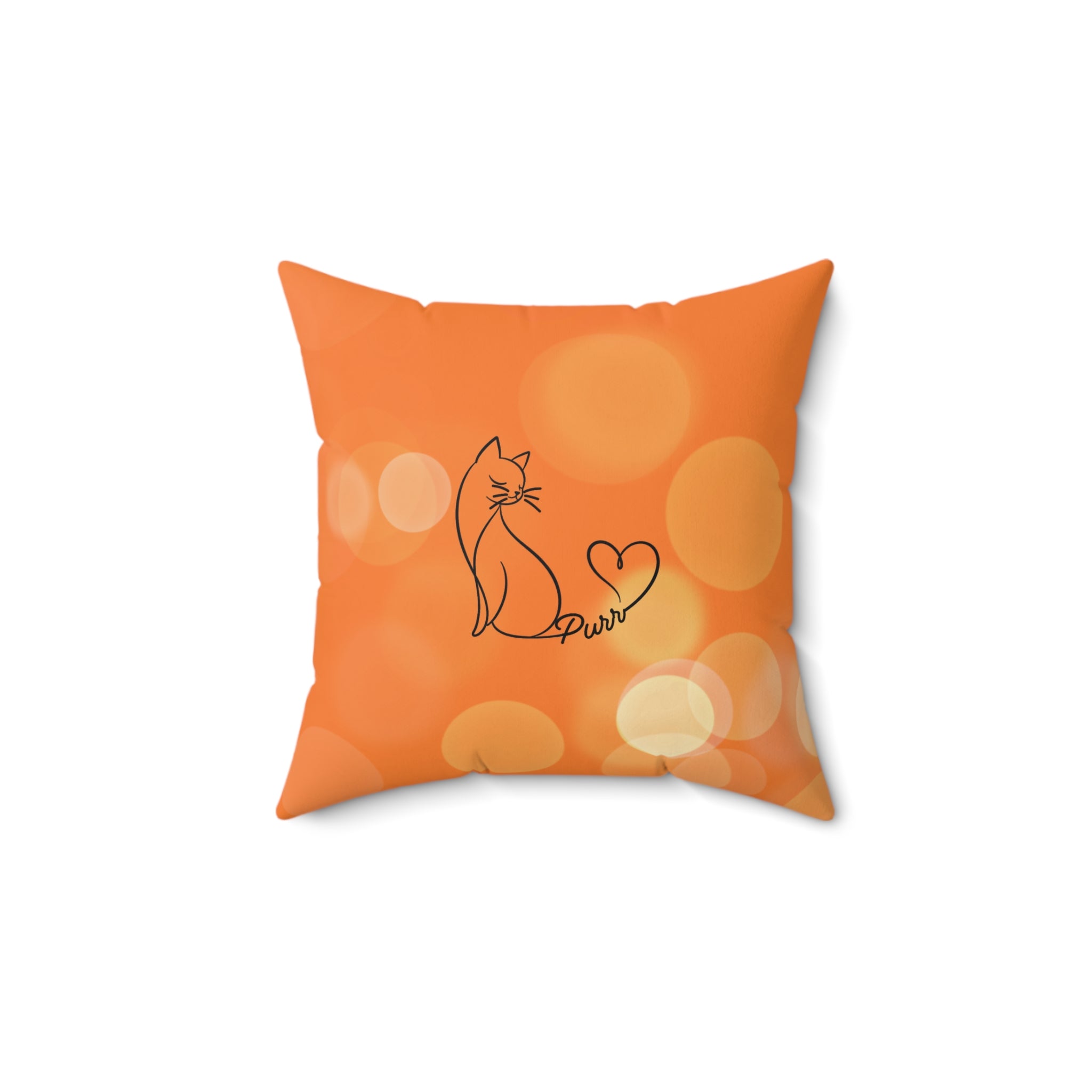 Purr Line Art Cat Throw Pillow | Minimal Cat Lover Accent Pillow