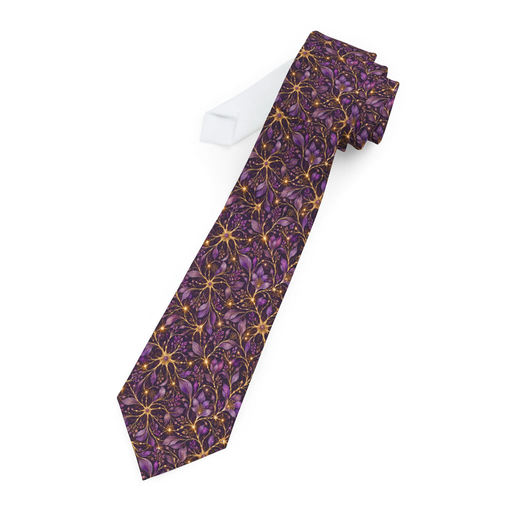Beautifully Miswired | Purple & Gold Epilepsy Awareness Neuron Necktie