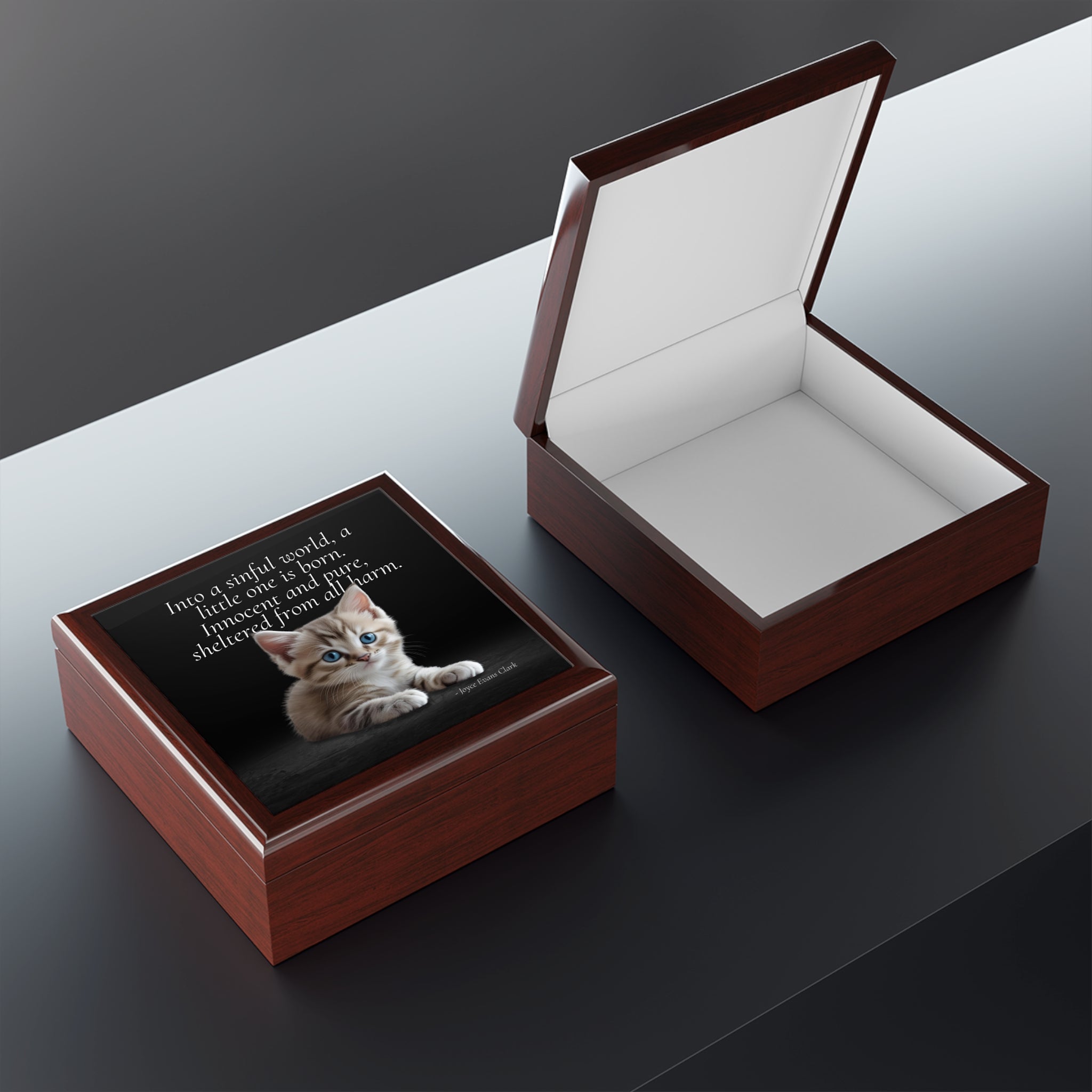 Photo depicting the ​A Little One is Born Jewelry Box from EpiAl's Shop.