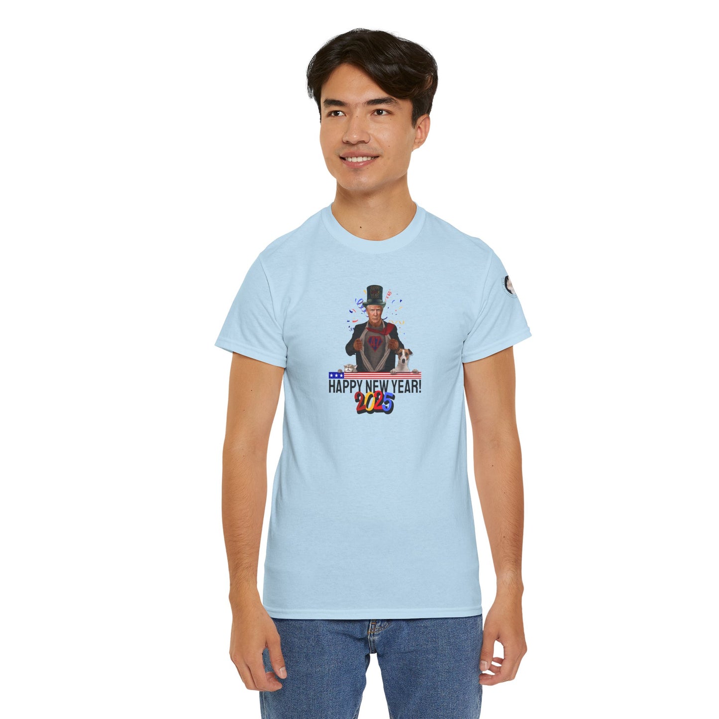 Trump Happy New Year 2025 Unisex Heavy Cotton Tee