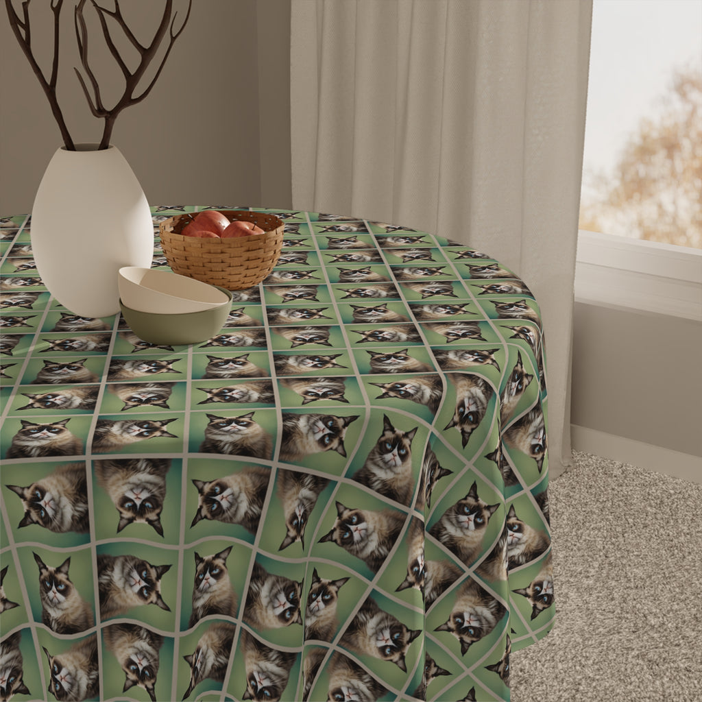 Grouchy Cat Tablecloth