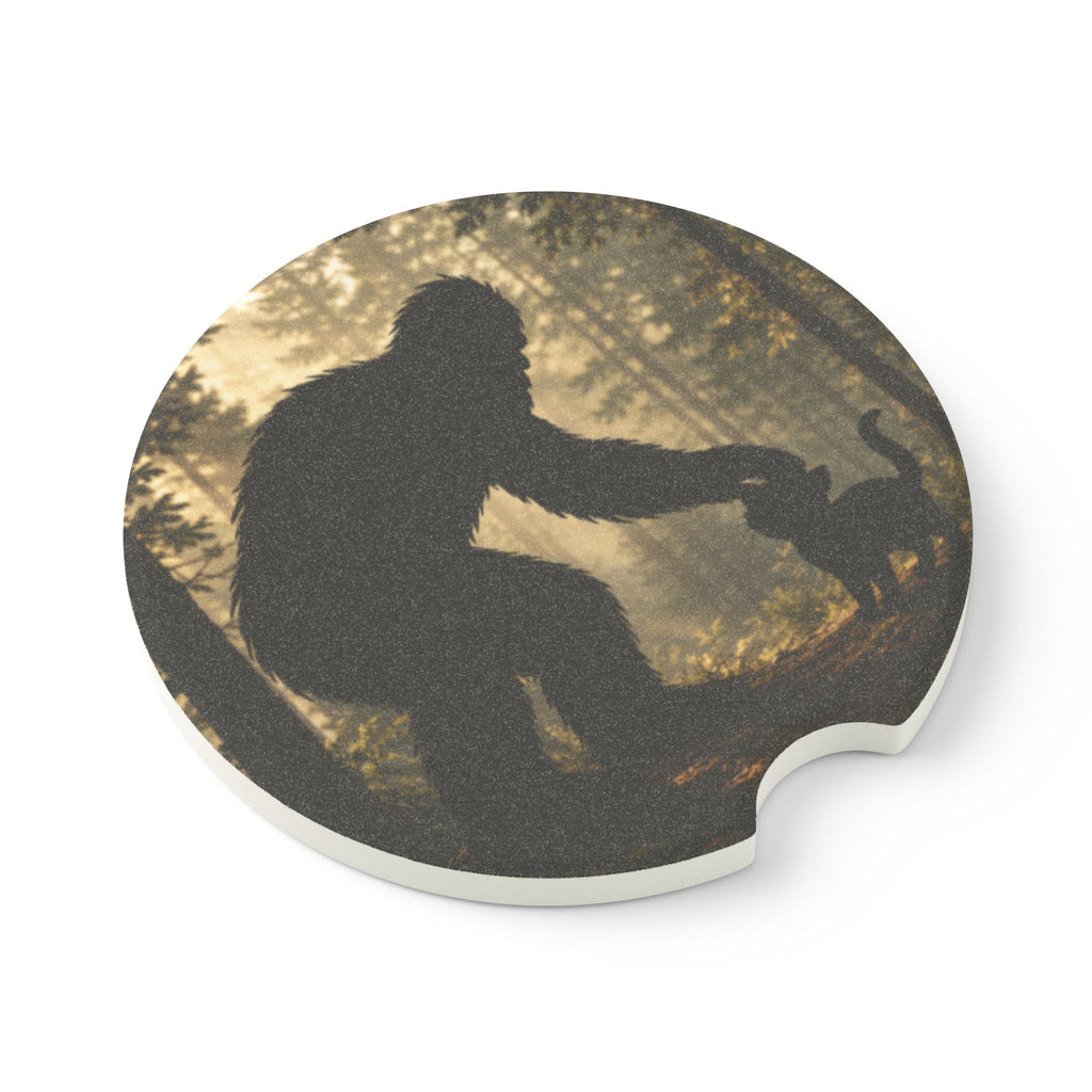 Sasquatch & Cat Soapstone Car Coasters