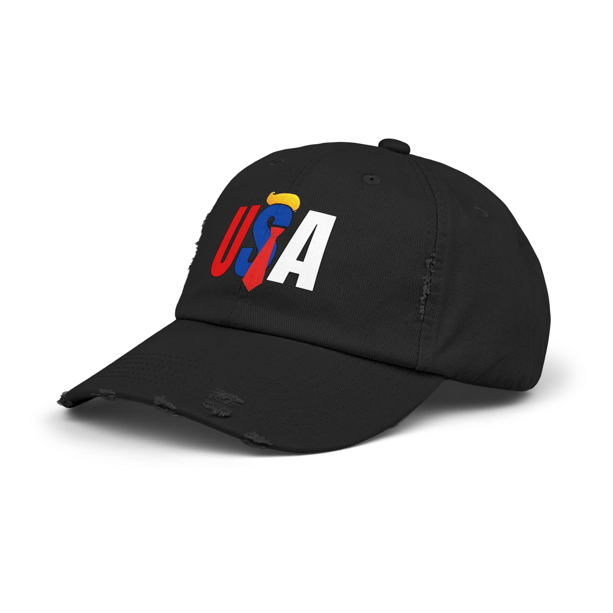 Unisex Trendy Distressed USA Cap