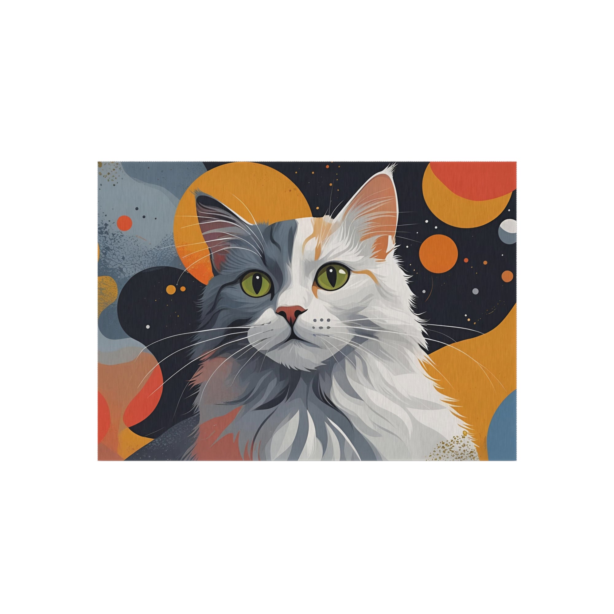 Colorful Cat-Themed Outdoor Rug, Cozy Patio Decor