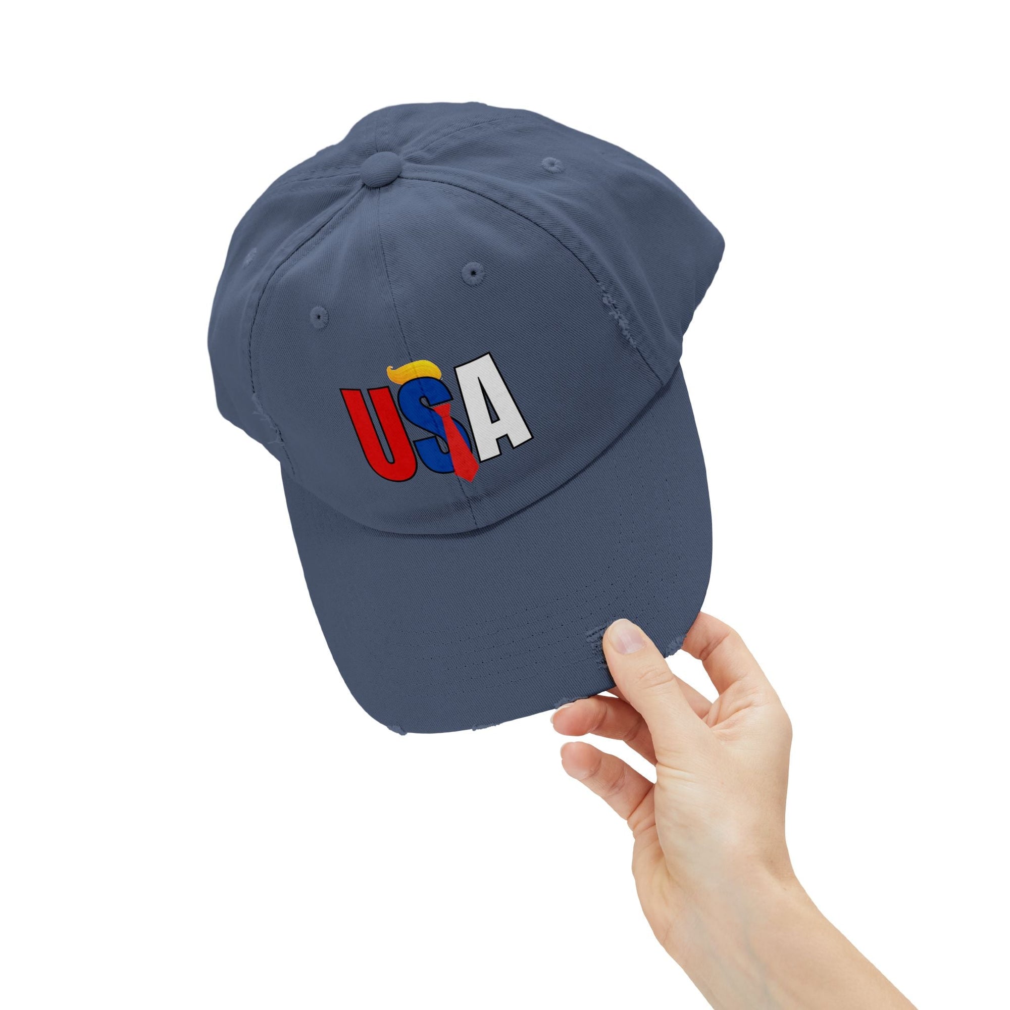 Unisex Trendy Distressed USA Cap Printify