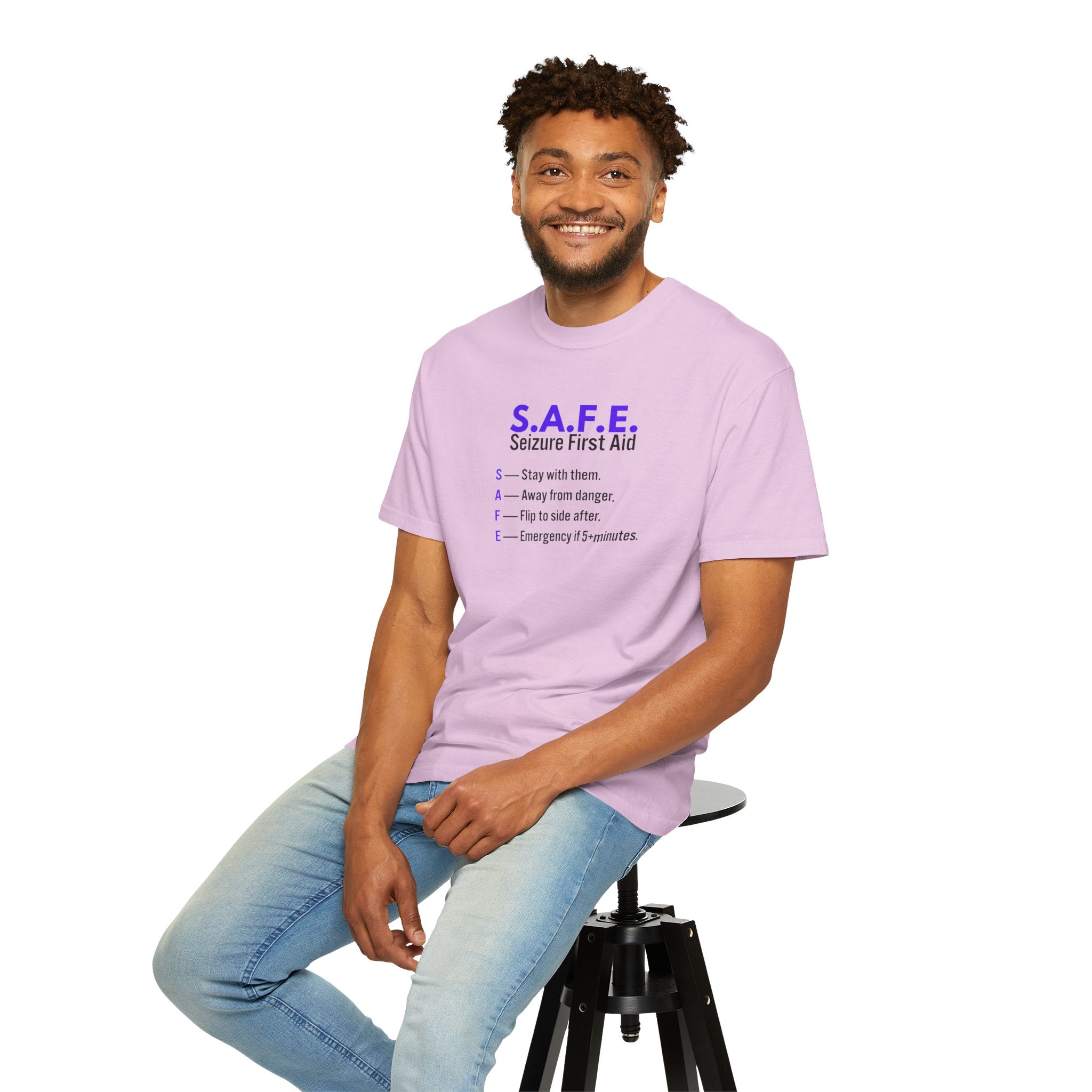 S.A.F.E. Seizure First Aid T-Shirt – Epilepsy Awareness Education Tee