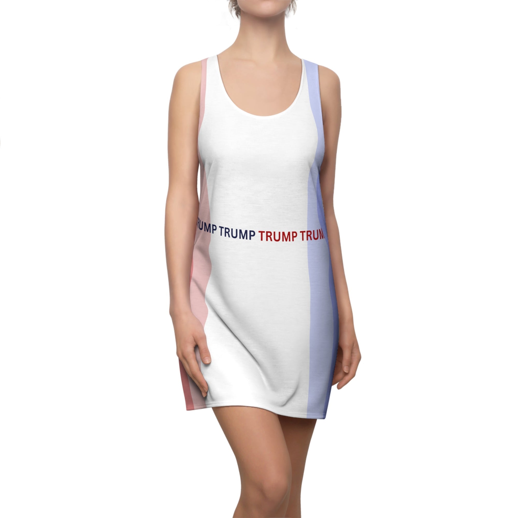 Patriotic Cut & Sew Racerback Dress - Red, White & Blue Trump Design Printify