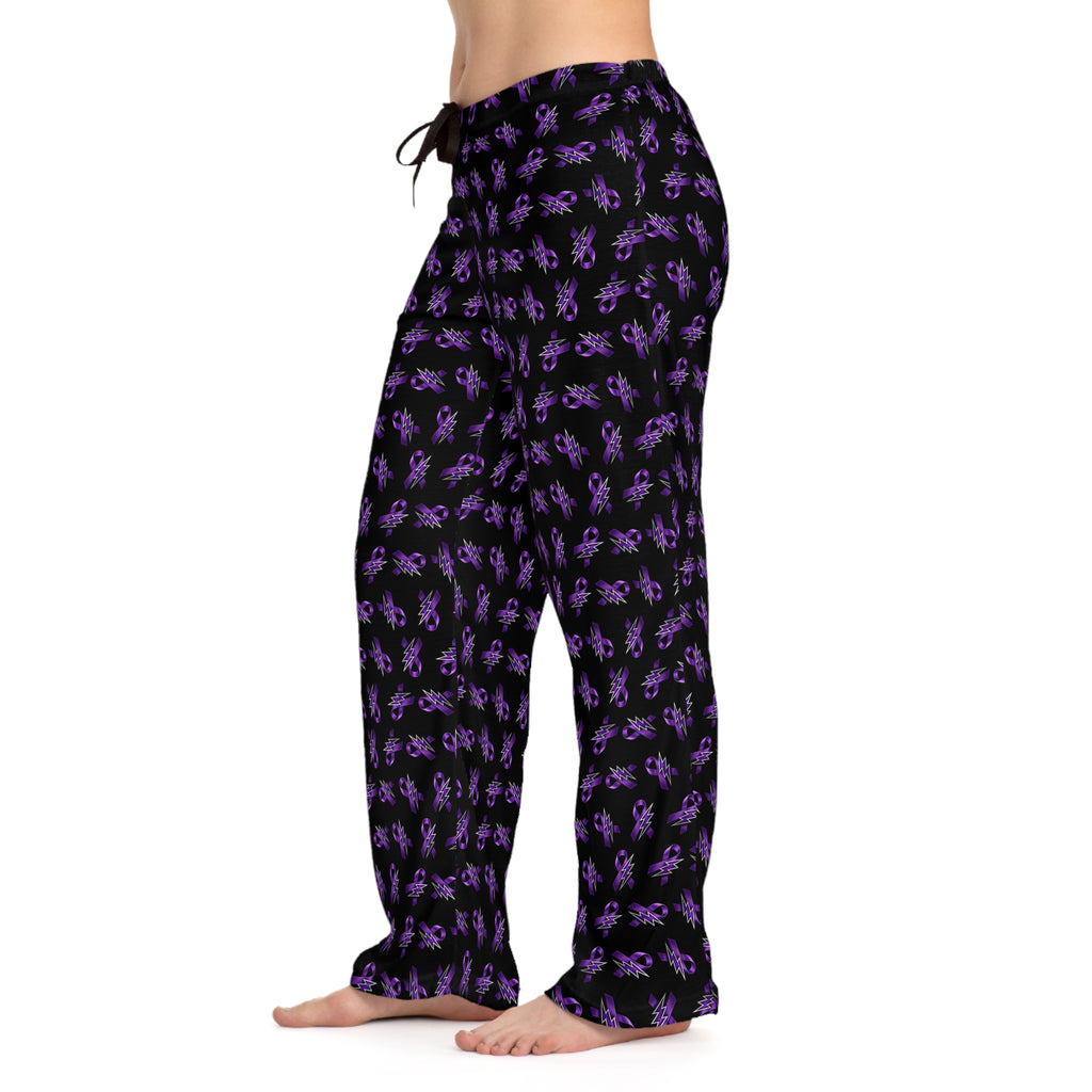 Purple Ribbon and Lightning Epilepsy Awareness Pajama Pants