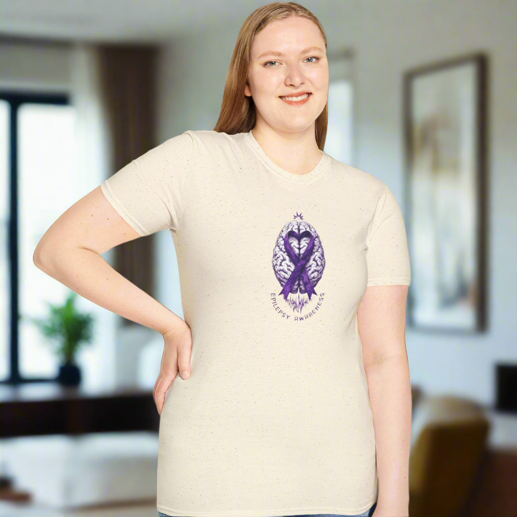 Purple Ribbon Brain Graphic Unisex T-Shirt