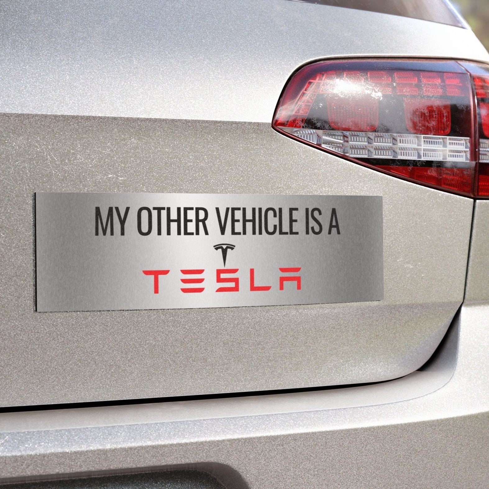 My Other Vehicle is a Tesla Car Magnet - Durable and Stylish Auto Decor