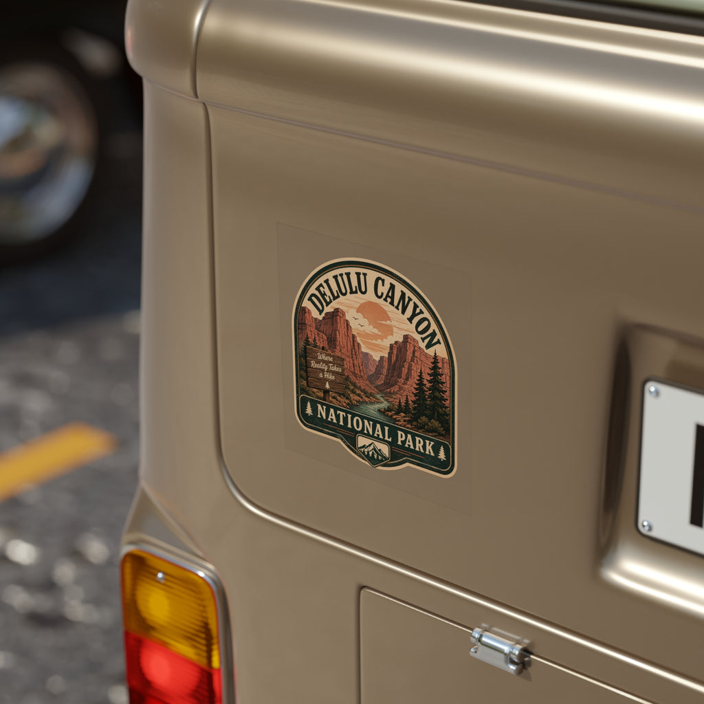 Delulu Canyon National Park Outdoor Sticker | Transparent Weatherproof Vinyl Decal