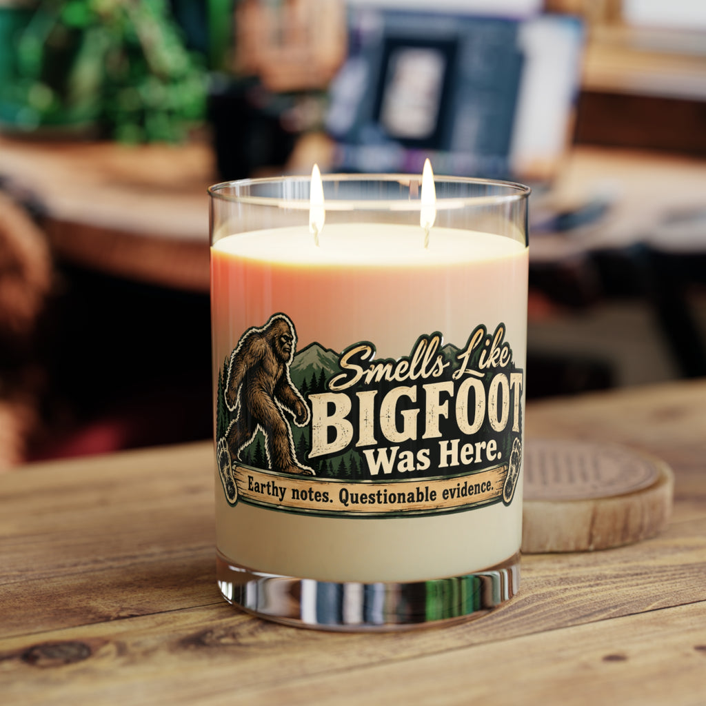 Smells Like Bigfoot Was Here Scented Soy Candle | Funny Sasquatch Gift | 65-Hour Burn