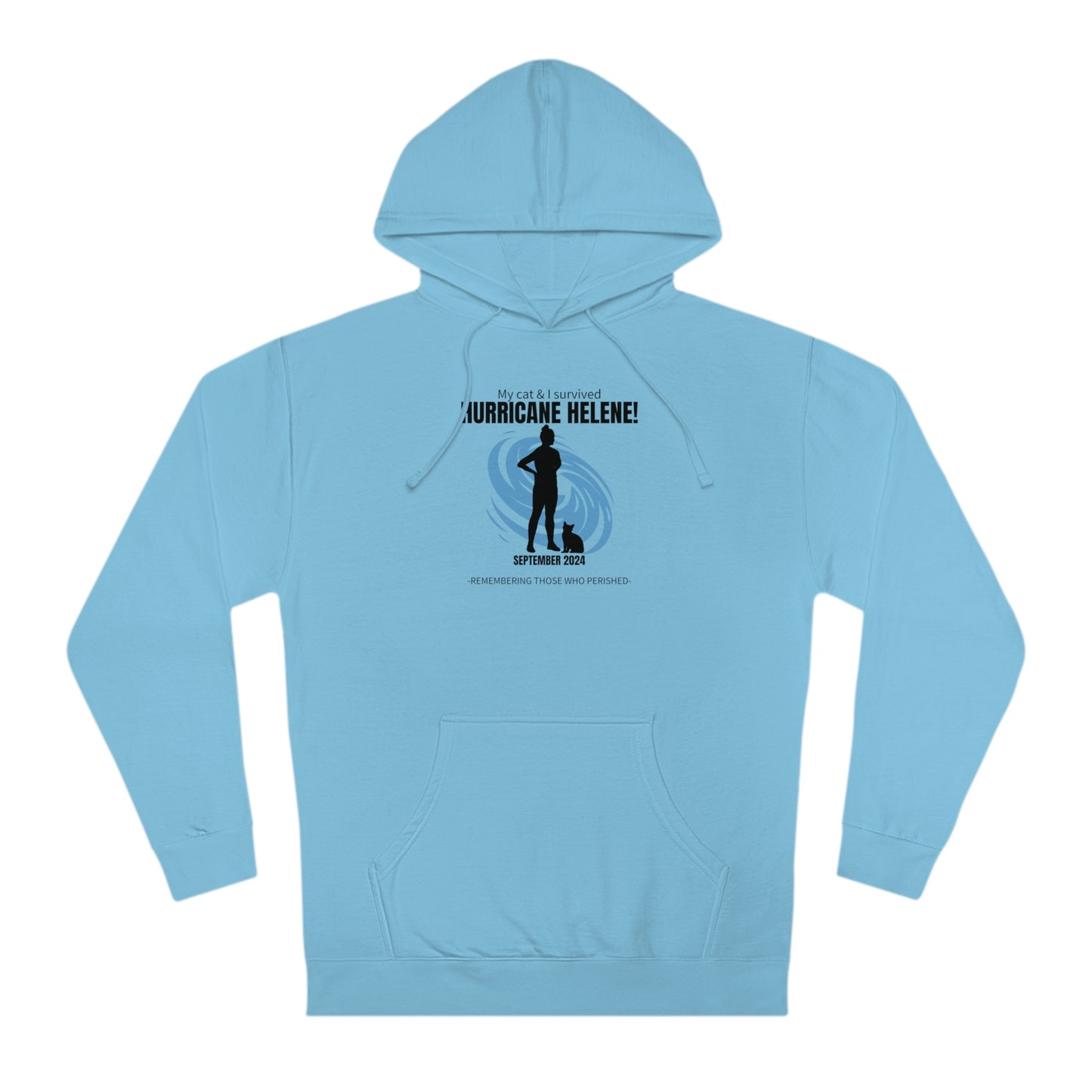 Hurricane Helene Cat Lady Survivor Hooded Sweatshirt