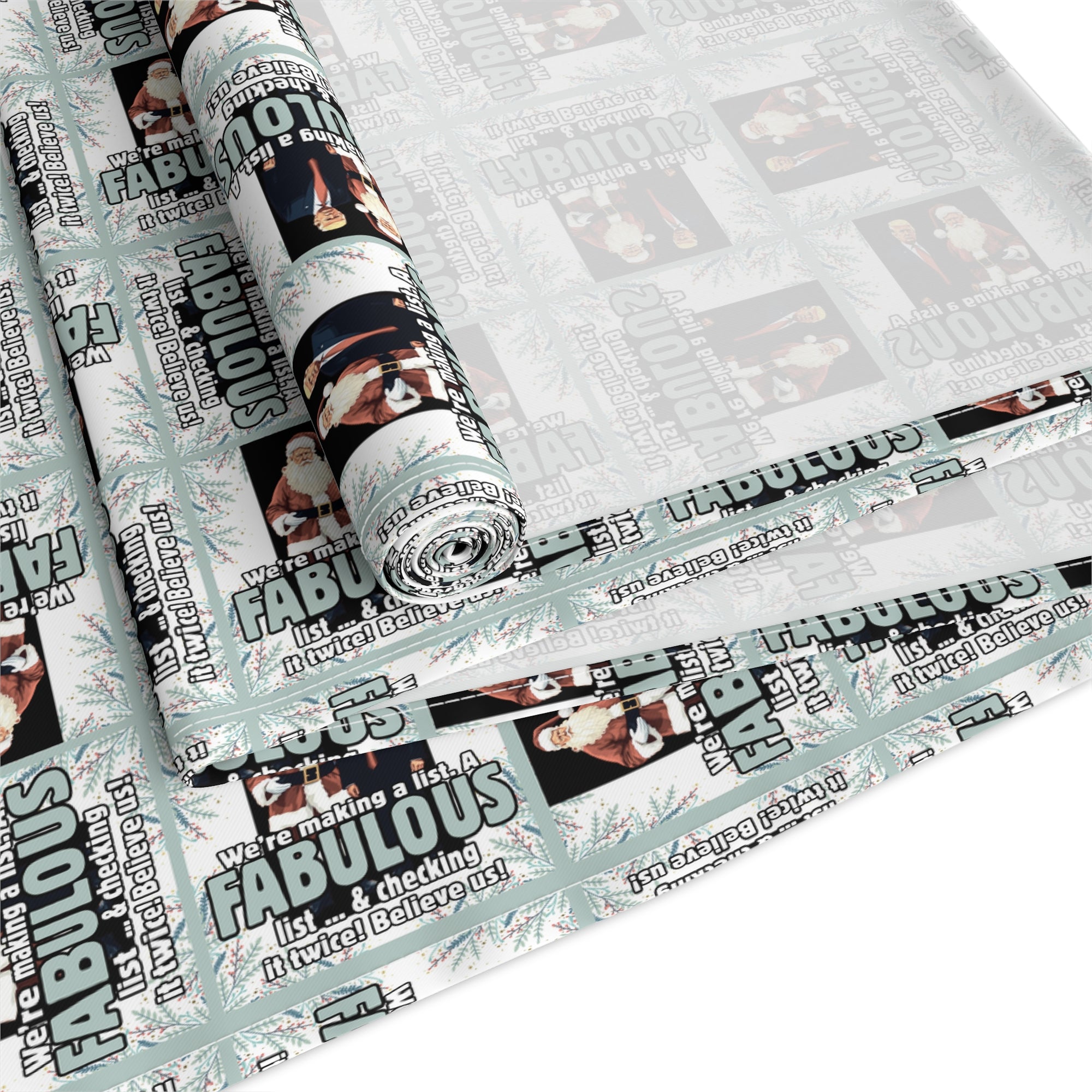 Trump Santa Fabulous List Christmas Table Runner