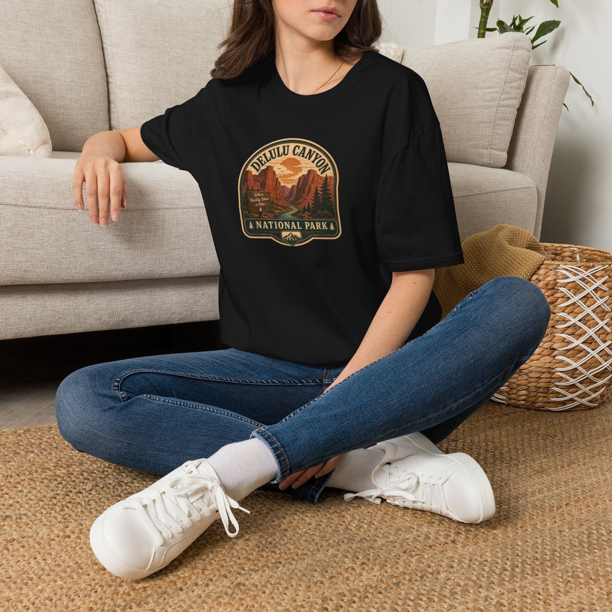 Delulu Canyon National Park Unisex T-Shirt | Funny Retro National Park Parody Tee